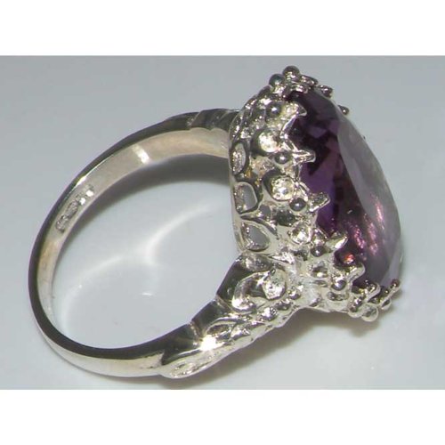 925 Sterling Silver Genuine Amethyst Women's Ring - Elegant Stackable Band for Everyday Wear, Gift & Special Occasions