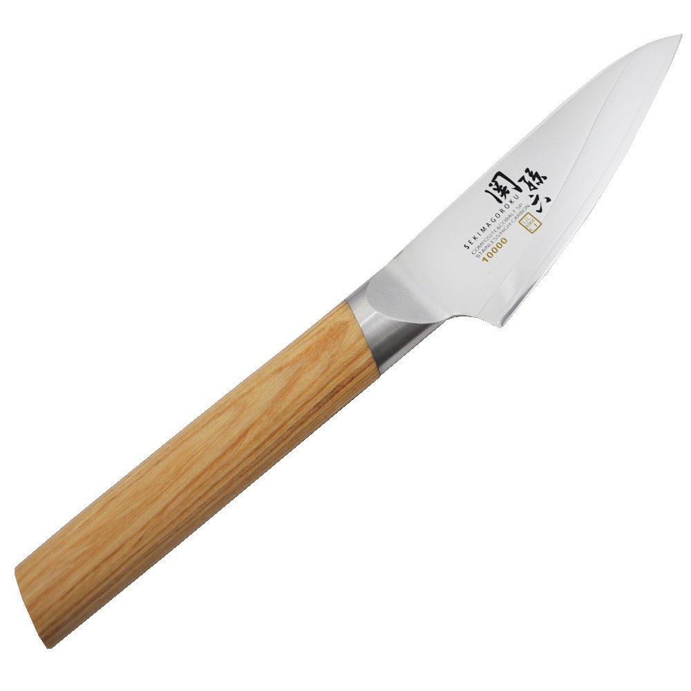 KAI Seki Magoroku 10000CL Japanese Kitchen Knife - 3.5 Inch (90mm) Petty Utility Knife for Precise Cutting | High-Quality Japanese Stainless Steel Blade | Perfect for Peeling, Slicing Fruits & Vegetables | Made in Japan