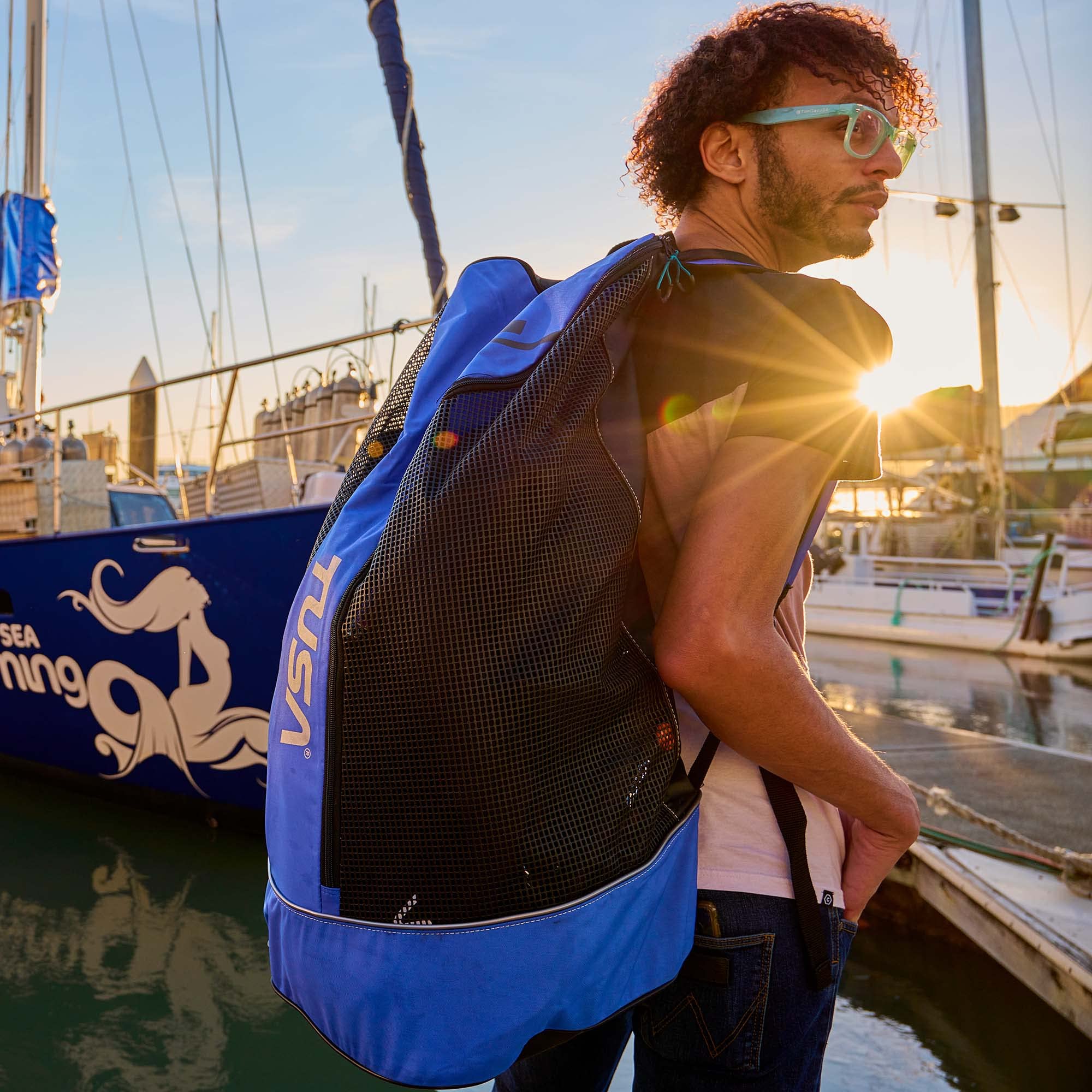 TUSA BA-0103 Mesh Backpack - Lightweight & Breathable Diving Gear for Scuba, Snorkeling & Water Sports | Perfect for Beach, Pool & Outdoor Adventures