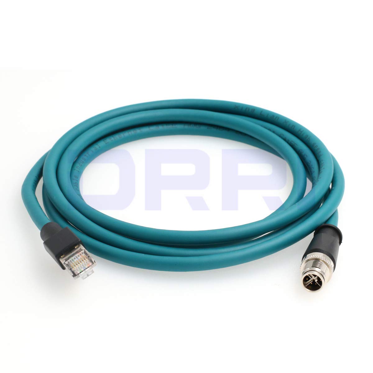 DRRI M12 X-Coded 8 Pin to RJ45 Cat 7e Shielded Ethernet Cable - 3M Gigabit Network Cable for Cognex 262 Cameras & Barcode Scanners | Industrial Automation, Factory Equipment Connectivity