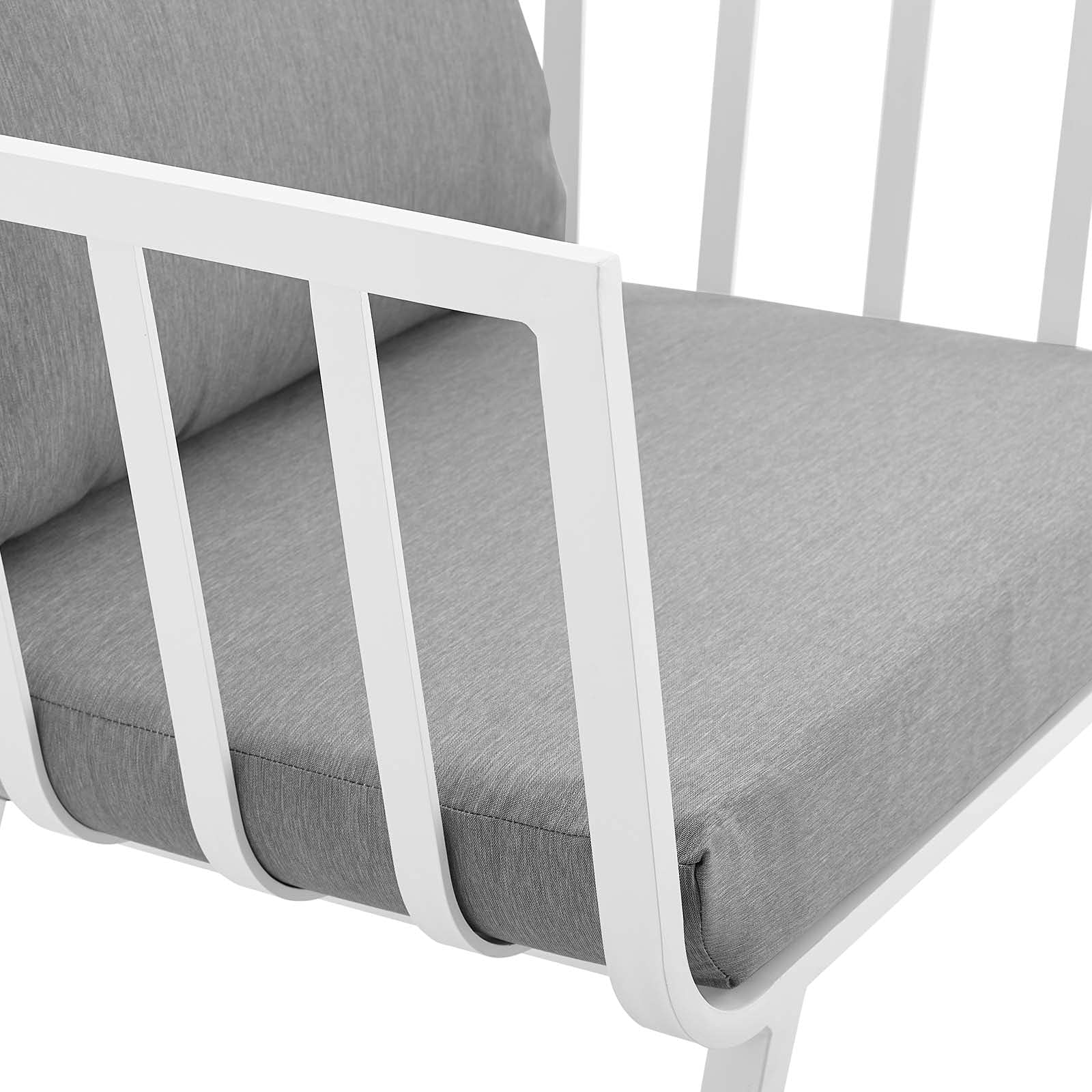 Modway Riverside Outdoor Patio Armchair - Water-Resistant White Gray Wicker Lounge Chair for Backyard, Poolside & Garden Relaxation