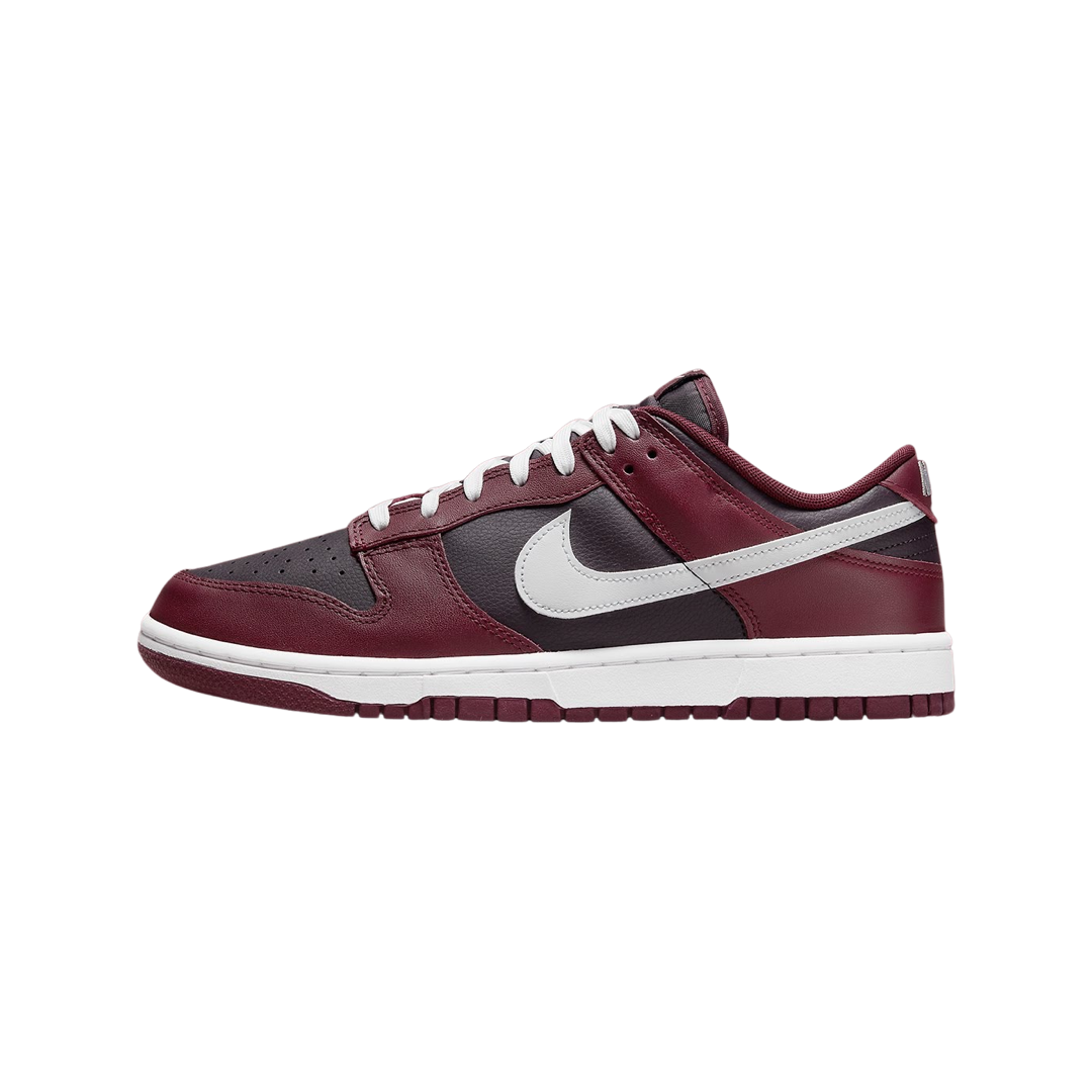 Nike Dunk Low Retro Men's Sneakers - Dark Beetroot & White Colorway | Casual Wear, Street Style, Everyday Comfort