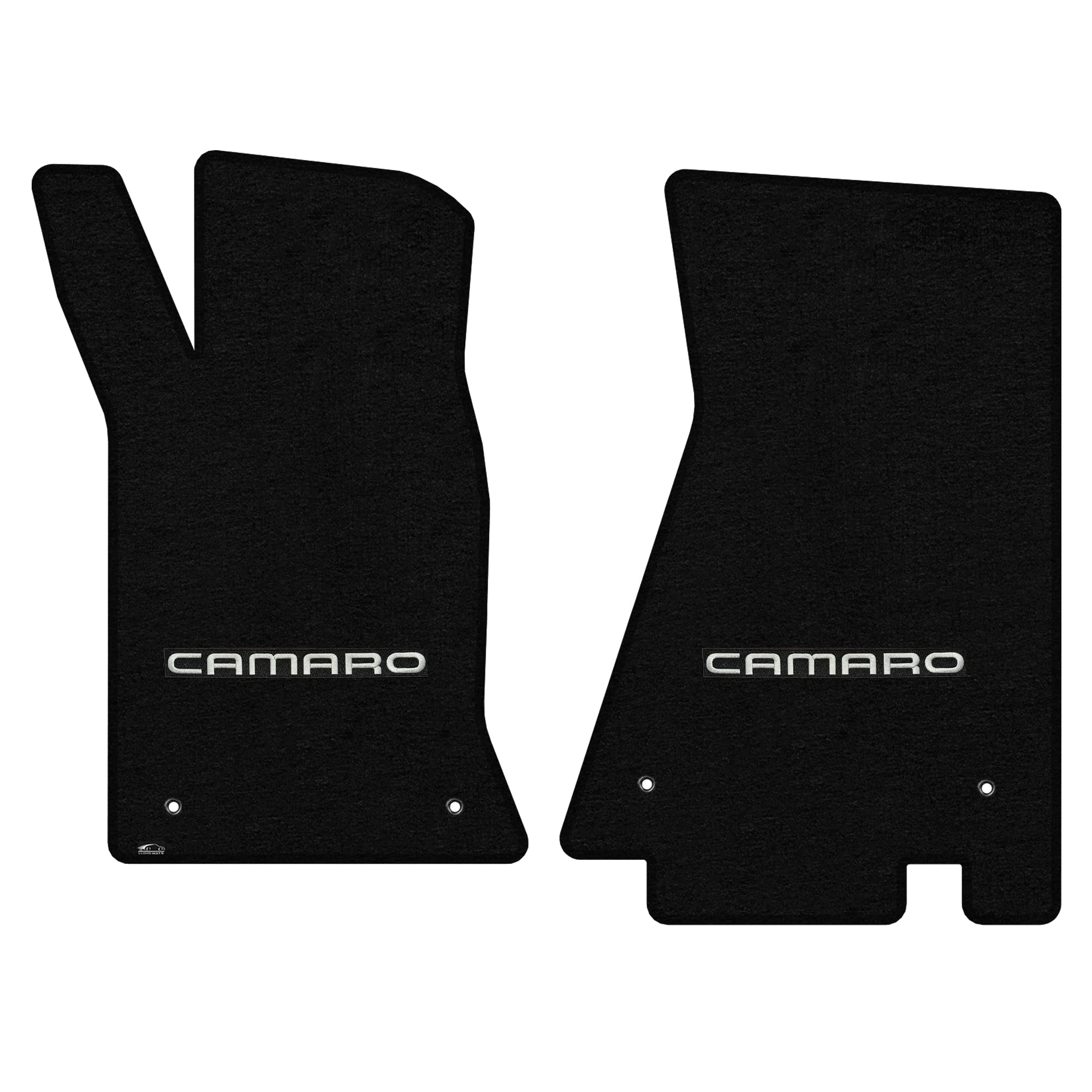 Premium Custom-Fit Carpeted Floor Mats for 1982-1992 Chevy Camaro - 2-Piece Front Set with Silver Camaro Logo & Black Carpet - Luxury Car Floor Liners for Enhanced Comfort & Protection - Perfect for Daily Driving, Road Trips & Car Shows