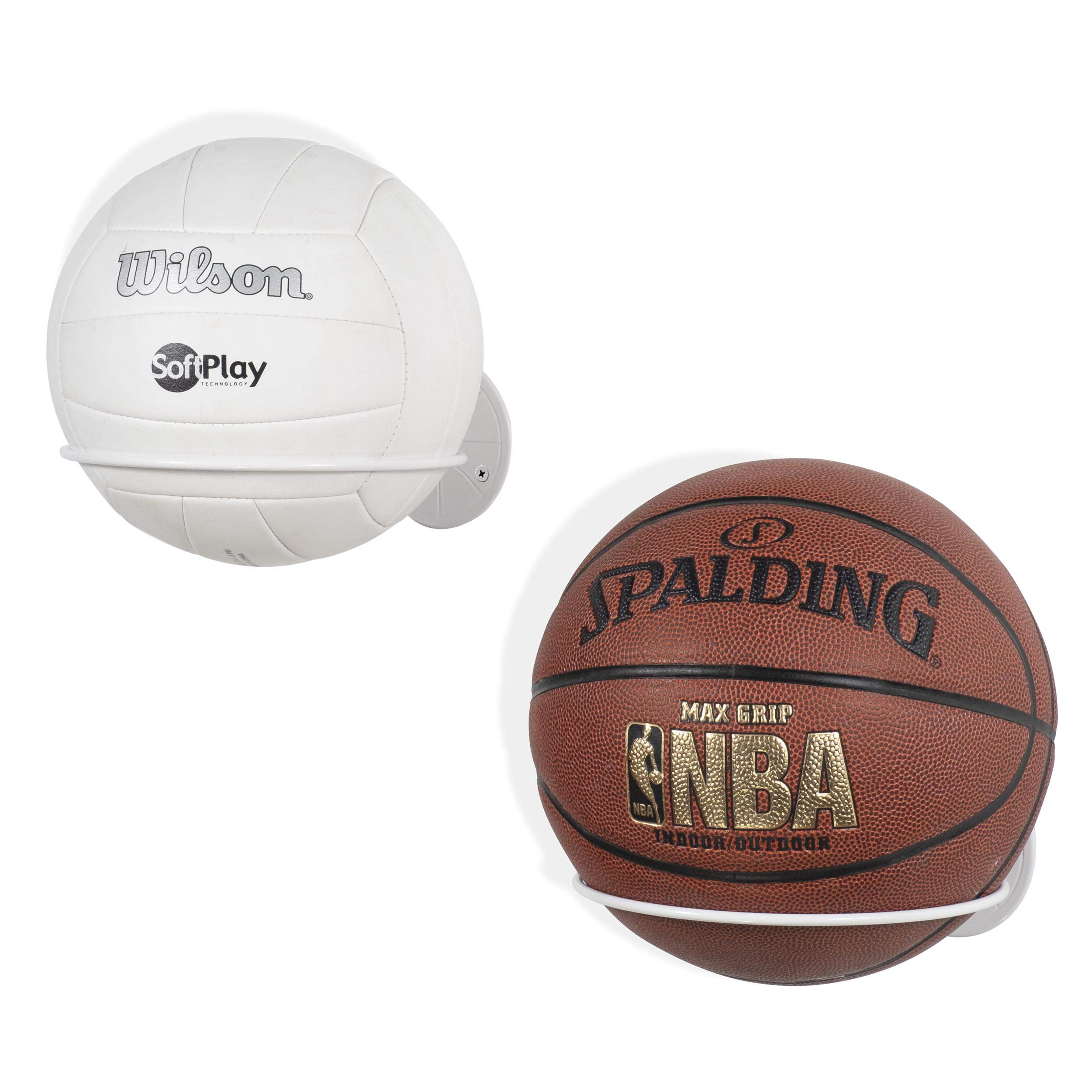 Wall Mount Ball Storage Rack - Metal Sports Ball Holder Organizer for Basketball, Football, Soccer | Space-Saving Garage, Playroom & Gym Organization Solution