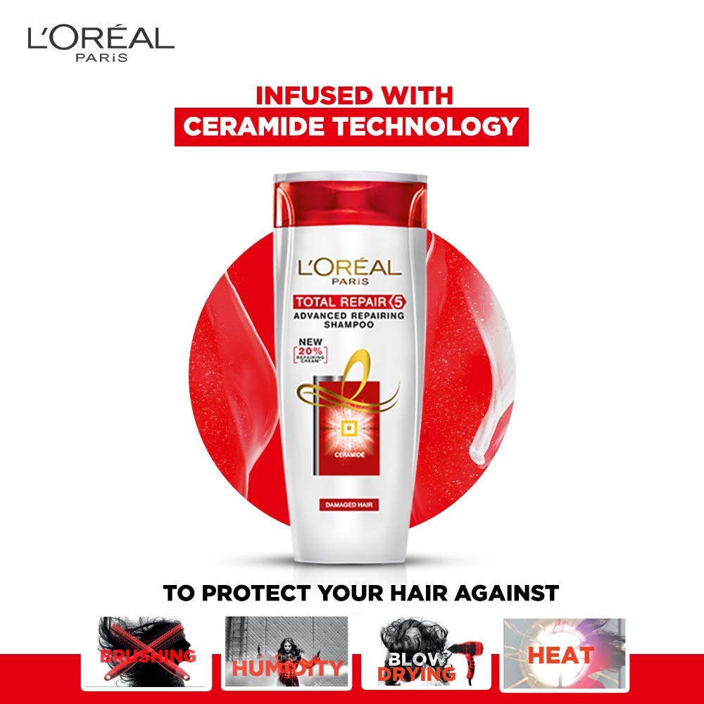 L'Oreal Paris 6 Oil Nourish Conditioner 175ml + 10% Extra Free & Total Repair 5 Conditioner 175ml - Deep Hydrating Hair Treatment for Dry, Damaged Hair - Perfect for Daily Use at Home or Salon