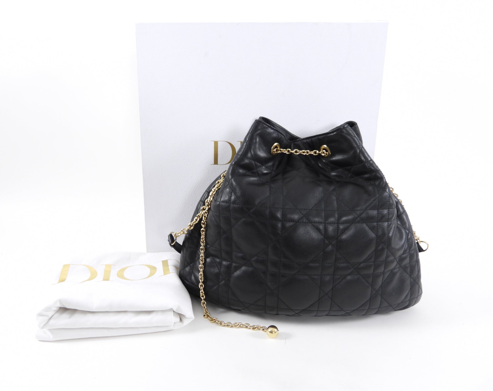 Christian Dior Large Ammi Suple Macrocannage Drawstring Bag - Luxury Designer Tote for Women | Perfect for Work, Travel & Evening Events