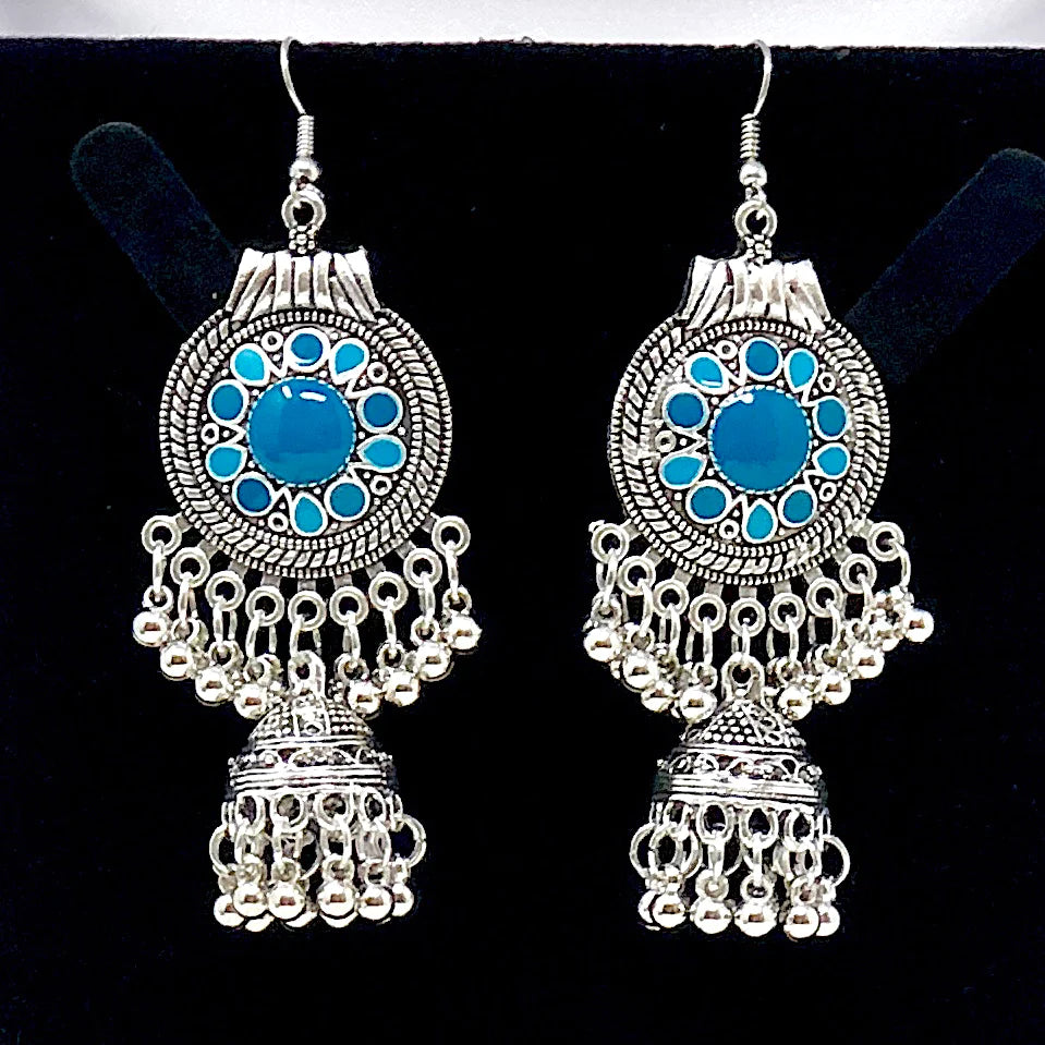 Vintage Afghan Ethnic Bell Tassel Drop Earrings - Handmade Tribal Jewelry for Women (E876) | Perfect for Boho, Festival, and Ethnic Fashion Outfits