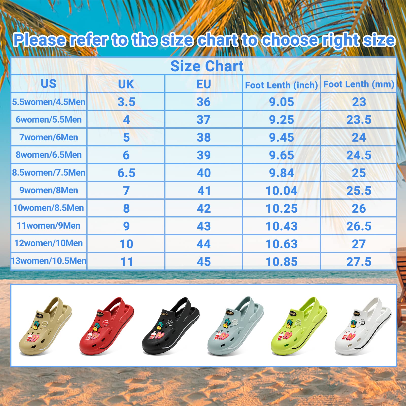 **Breathable Unisex Garden Clogs - Comfortable Summer Beach Sandals for Women & Men | Slip-On Waterproof Shoes for Gardening, Poolside & Outdoor Activities**