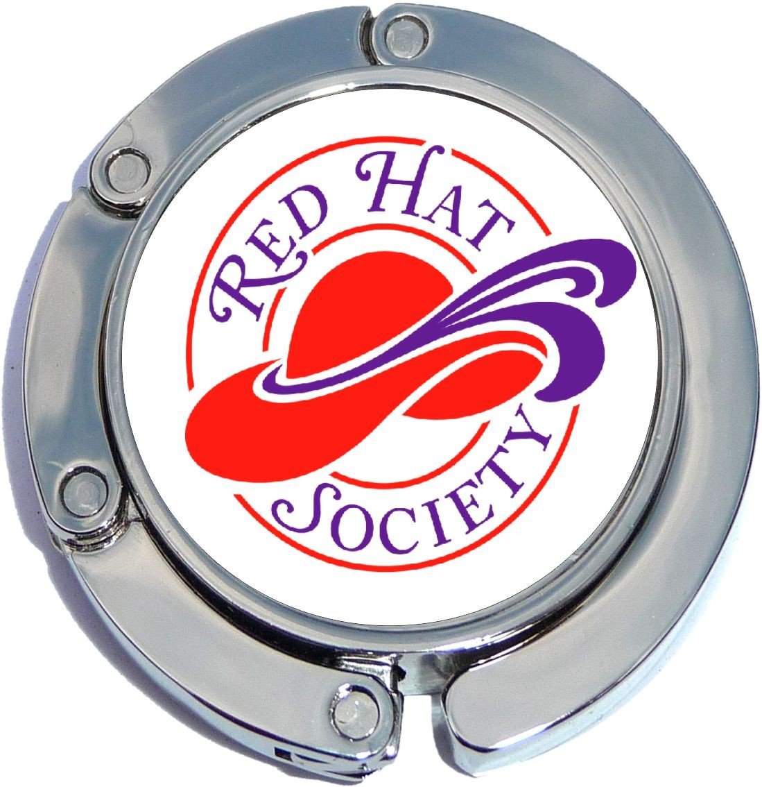 Red Hat Society Photo Purse Hanger - Elegant Charm Hook for Handbags, Perfect for Parties, Events & Travel Accessories