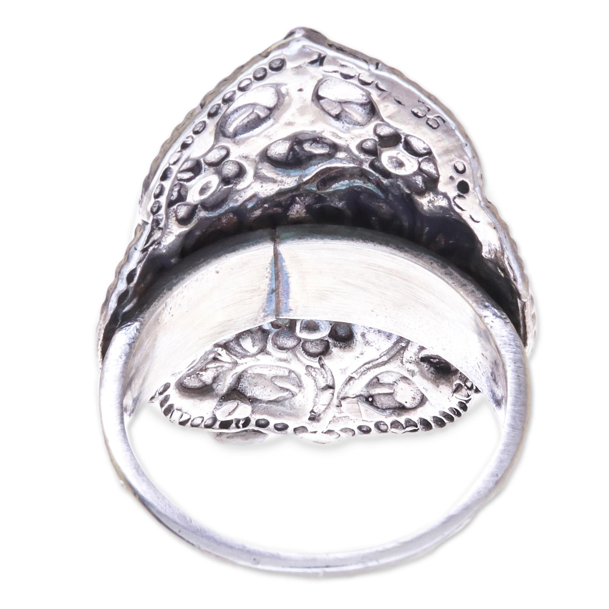 NOVICA Handmade .925 Sterling Silver Floral Cocktail Ring - 'Charming Daisies' from Thailand Hill Tribe | Perfect for Evening Parties, Weddings & Special Occasions