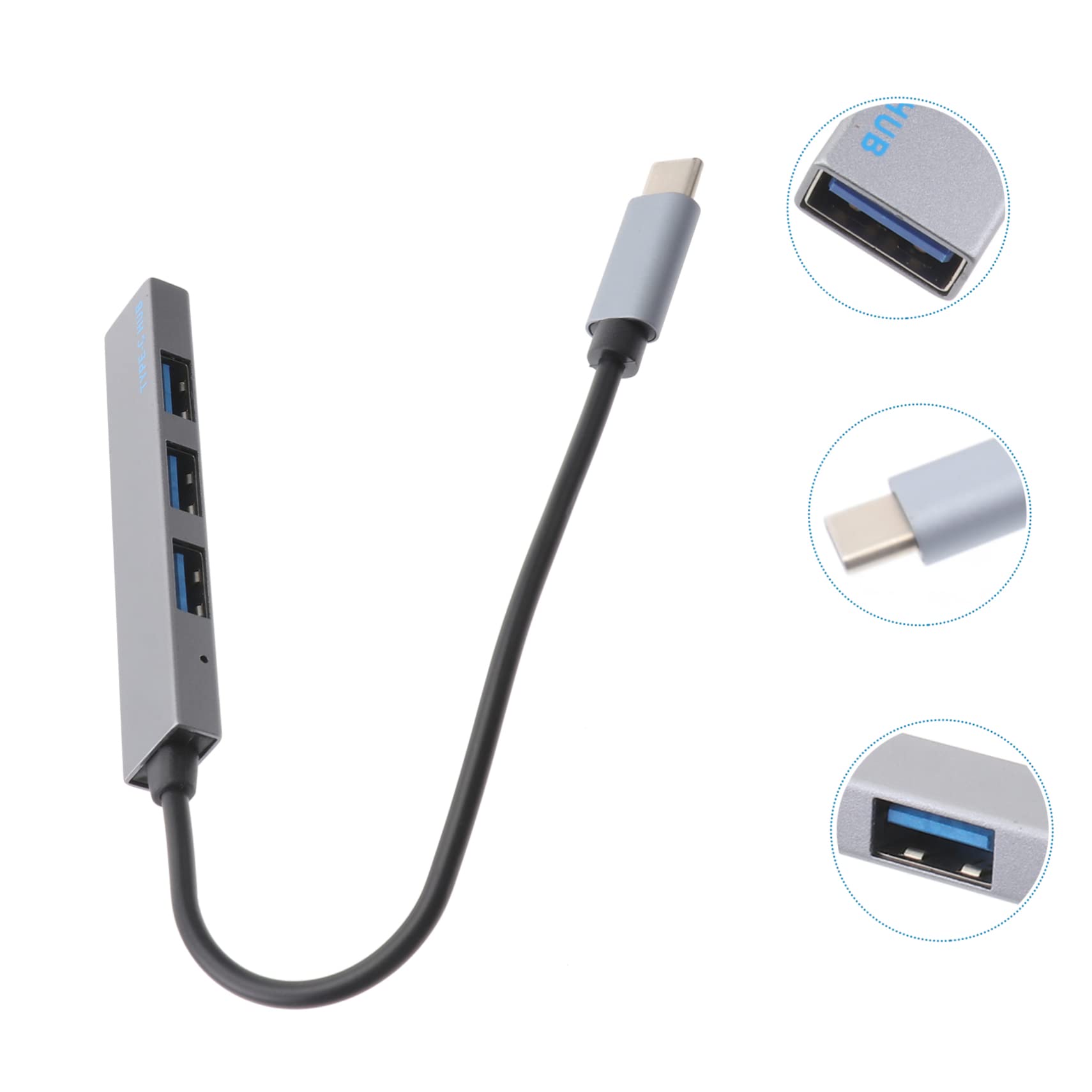 Homoyoyo 3-Port USB Hub Adapter - USB 3.0 Splitter with Aluminum-Magnesium Alloy for Laptop, PC, MacBook - Portable USB Device Connector for Office, Home & Travel Charging Needs