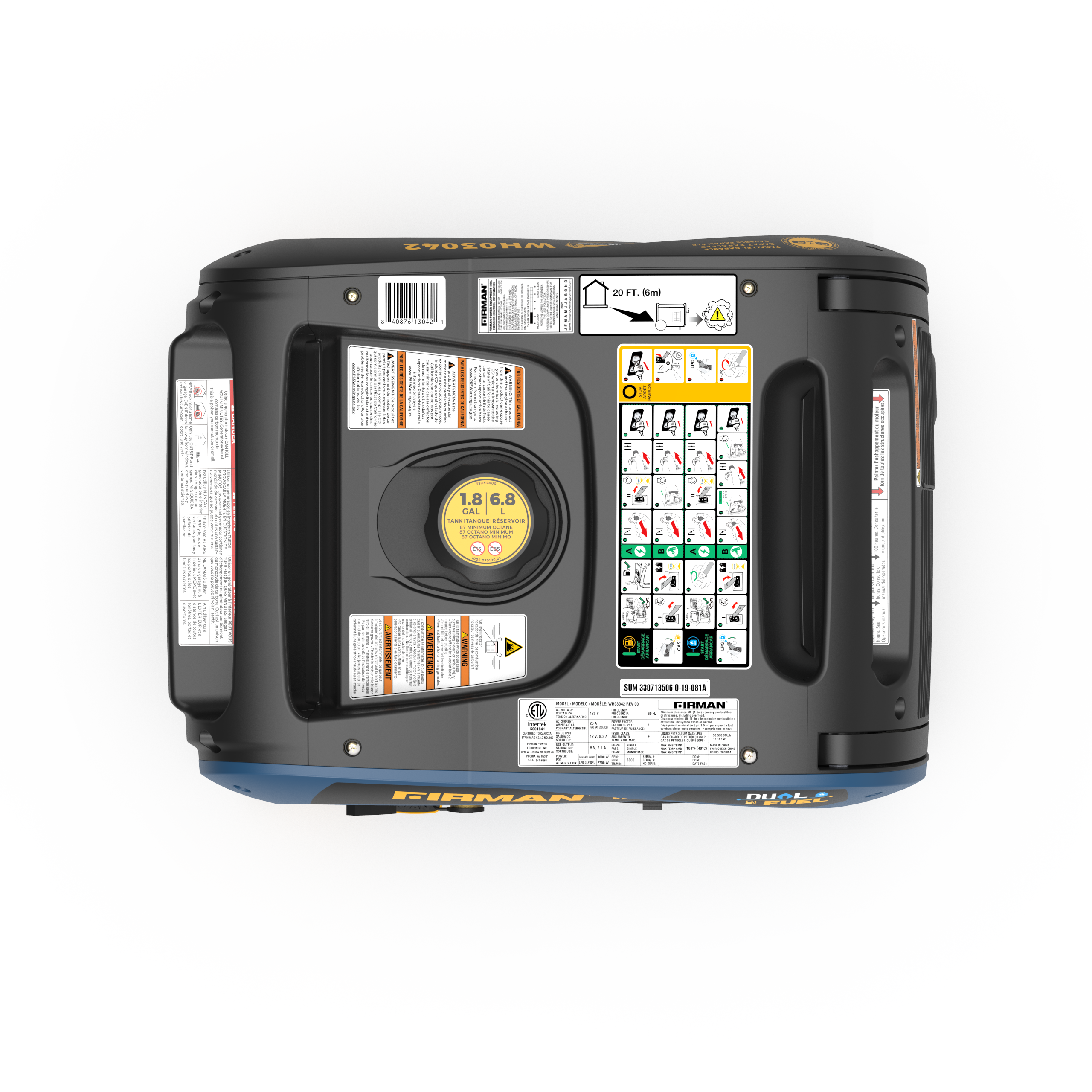 3300W Dual Fuel Inverter Generator with Electric Start - Portable Power for Camping, RV Trips & Emergency Backup
