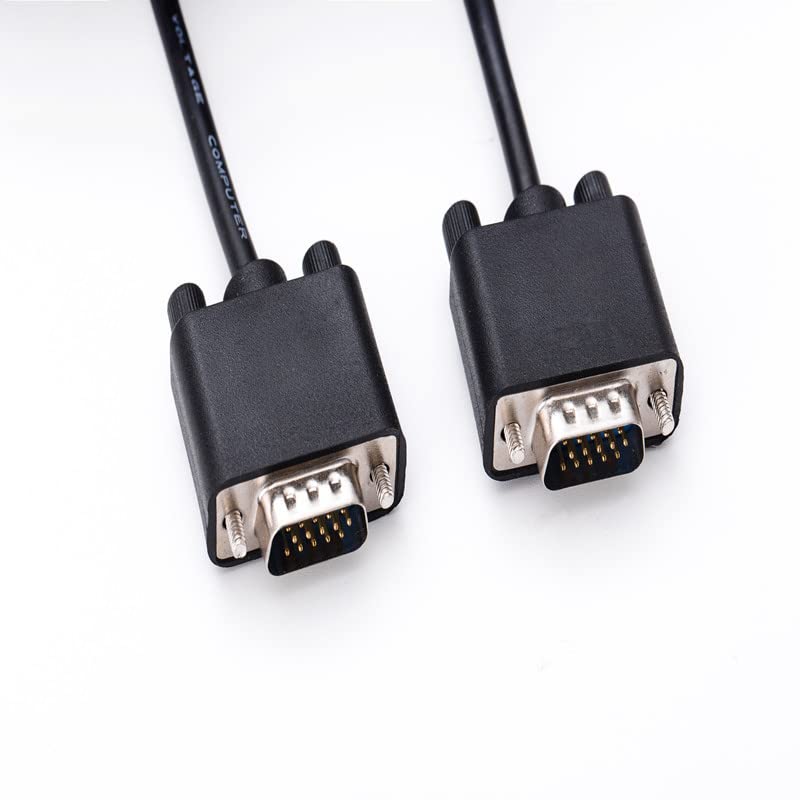 Premium Gold-Plated VGA to VGA Cable 1.5M-2M with Ferrite Cores - Male to Male Monitor Cord for Projectors, HDTVs, Displays & Laptops - Ideal for Home Theater, Office Setup & Gaming Stations