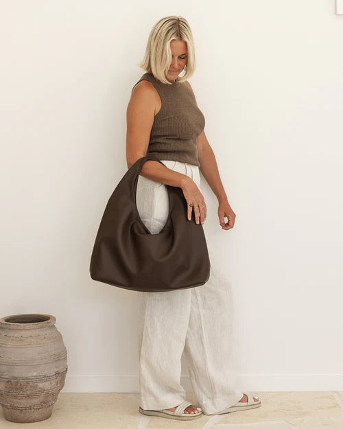 Premium Monaco Shoulder Bag in Chocolate Brown by Louenhide - Stylish & Durable Leather Crossbody Bag for Women, Perfect for Work, Travel & Everyday Use
