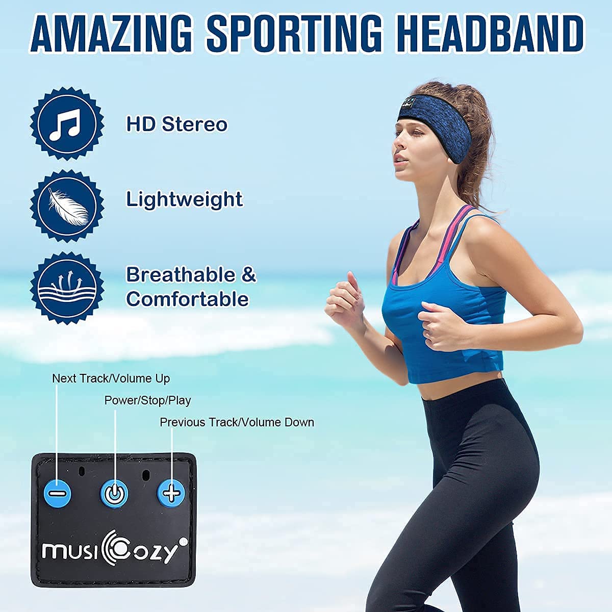 Musicozy Bluetooth Headphones Earmuffs - Wireless Ear Warmers & Headband Headphones for Sports, Running, Sleeping & Winter Outdoor Activities