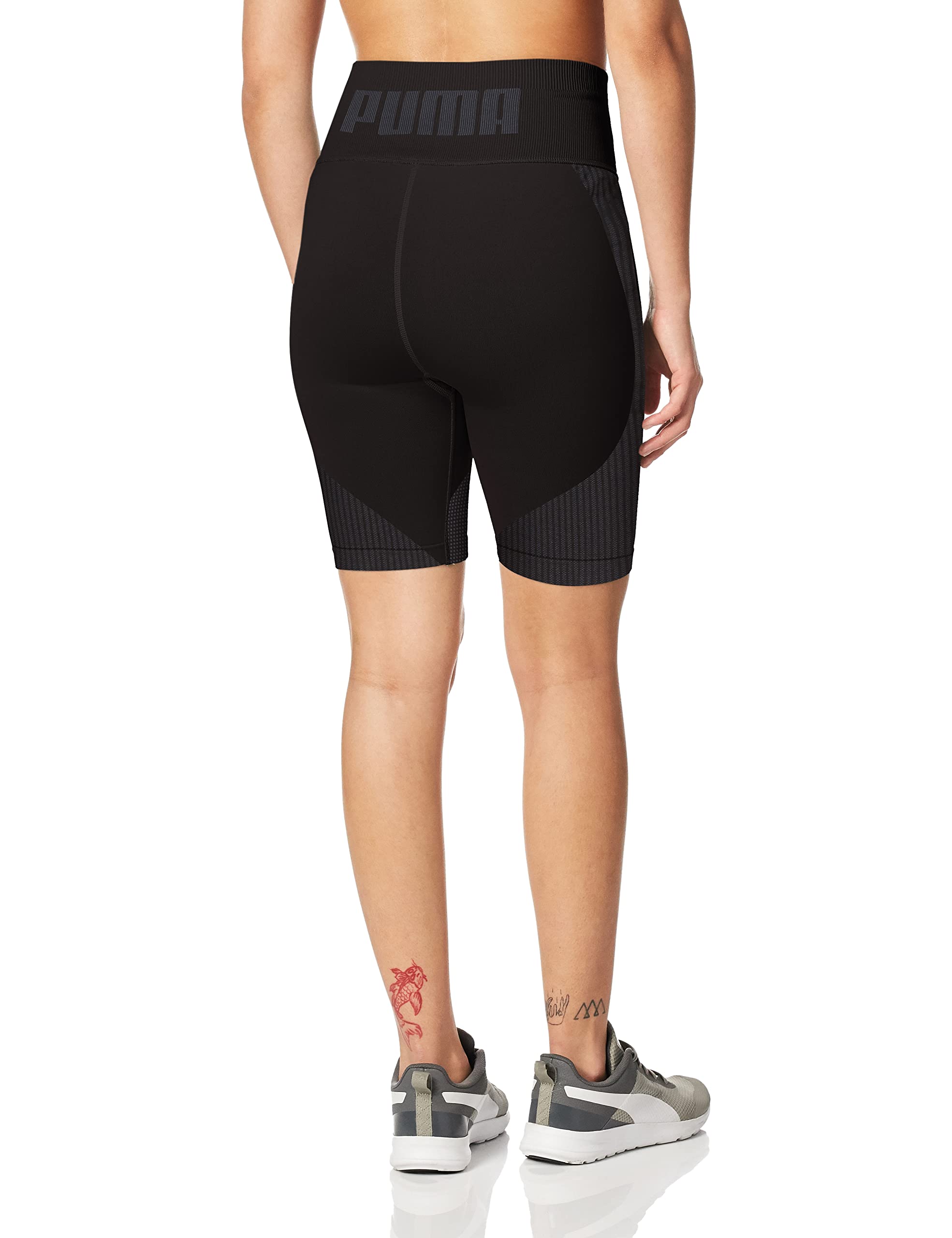 PUMA Women's Train Seamless 5” Workout Shorts - High Waisted Gym Running Yoga Athletic Shorts for Women, Black-Asphalt, Small | Perfect for Fitness, Jogging & Lounge Wear