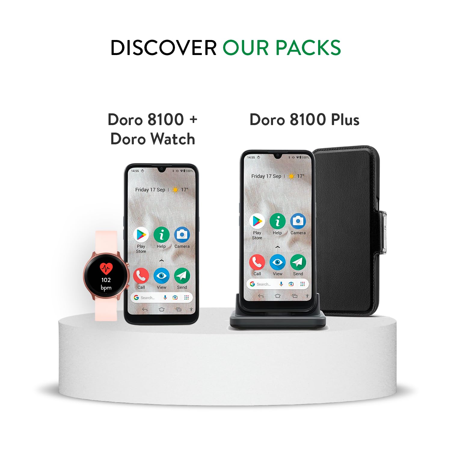 Doro 8100 4G Unlocked Senior Smartphone - Easy-to-Use Mobile Phone with 13MP Triple Camera | Waterproof Android Device | 6.1