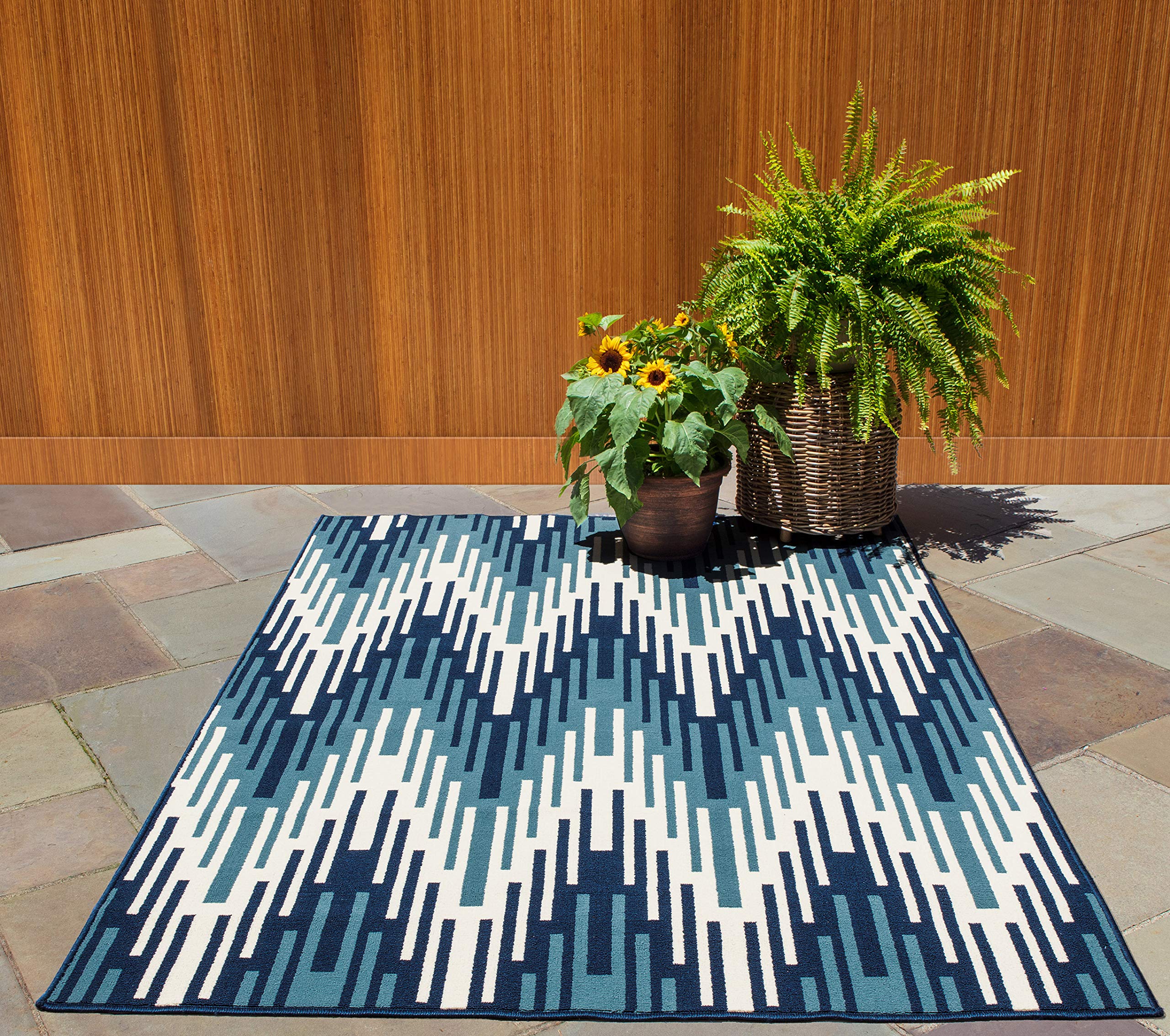 Momeni Baja Collection Contemporary Indoor Outdoor Area Rug - UV Protected, Fade Resistant, Easy to Clean - 7'10