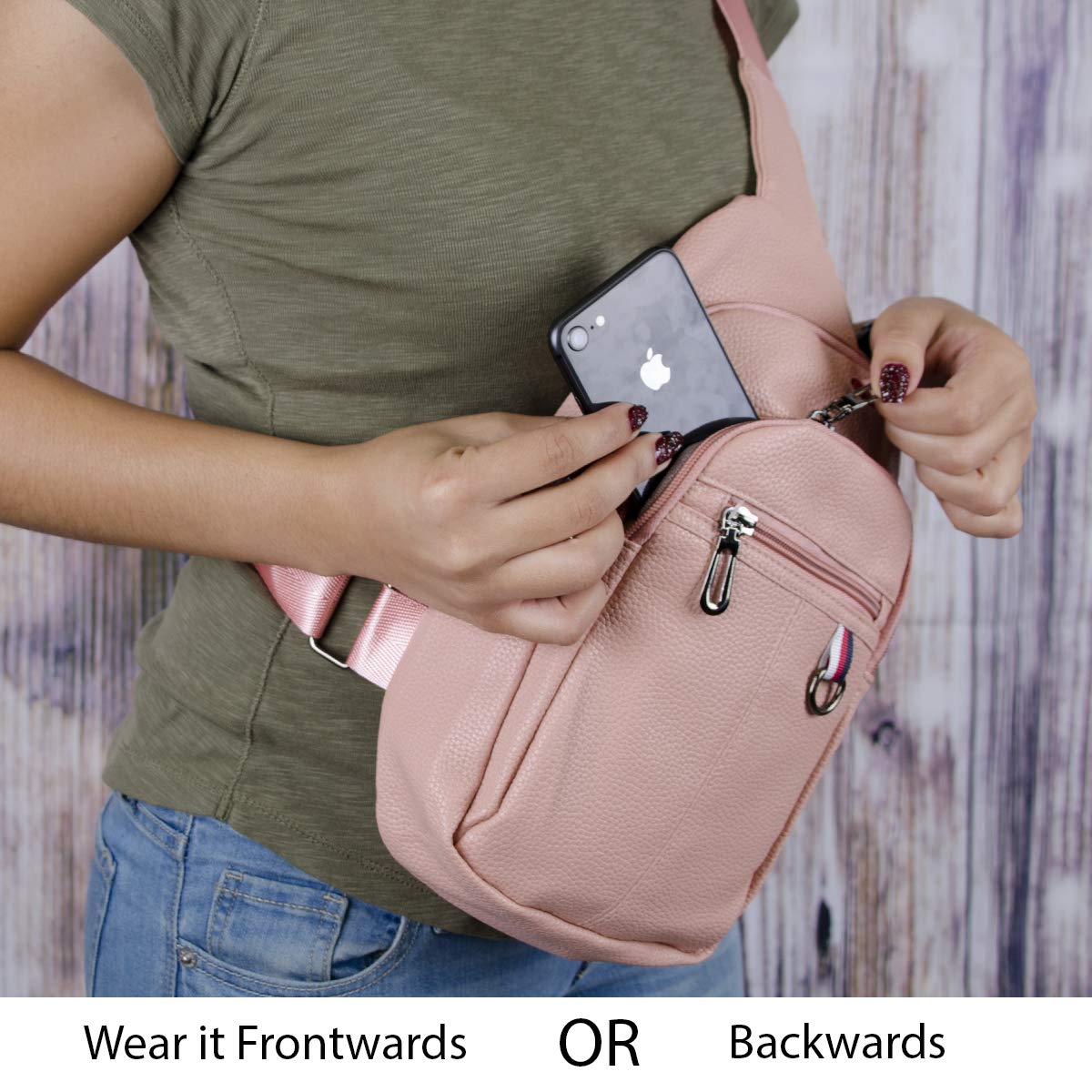 WESTEND Synthetic Leather Crossbody Sling Backpack - Adjustable Strap for Men & Women | Perfect for Travel, Work & Everyday Use