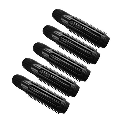 6PCS Volumizing Hair Root Clips for Women - Self Grip Hair Rollers for Naturally Fluffy & Curly Hair Styling - DIY Hair Curler Tool for Waves & Volume (Black) - Perfect for Home, Salon & Travel Use
