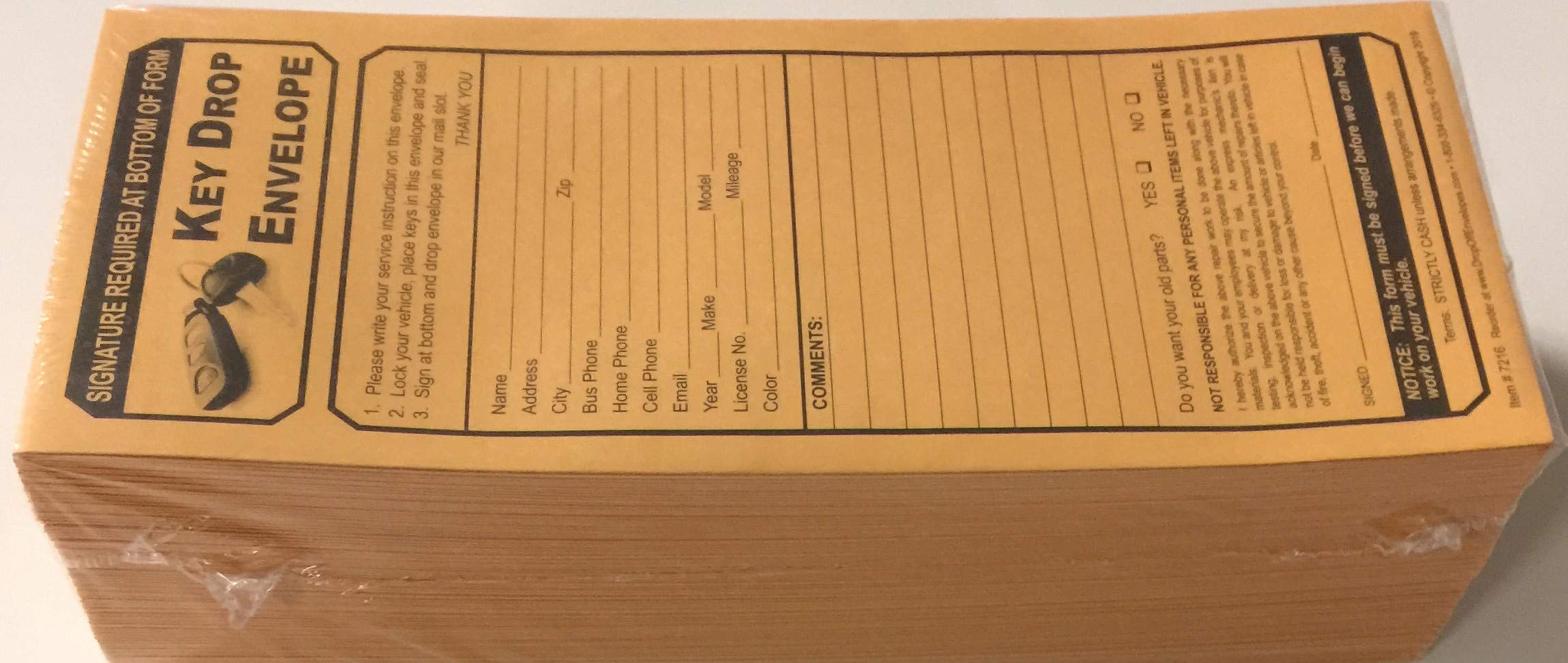 A Plus Key Drop Envelopes #7216 - Pack of 500 Security Envelopes for Business, Mailing & Banking (U3 Size) - Perfect for Confidential Documents, Invoices & Payments