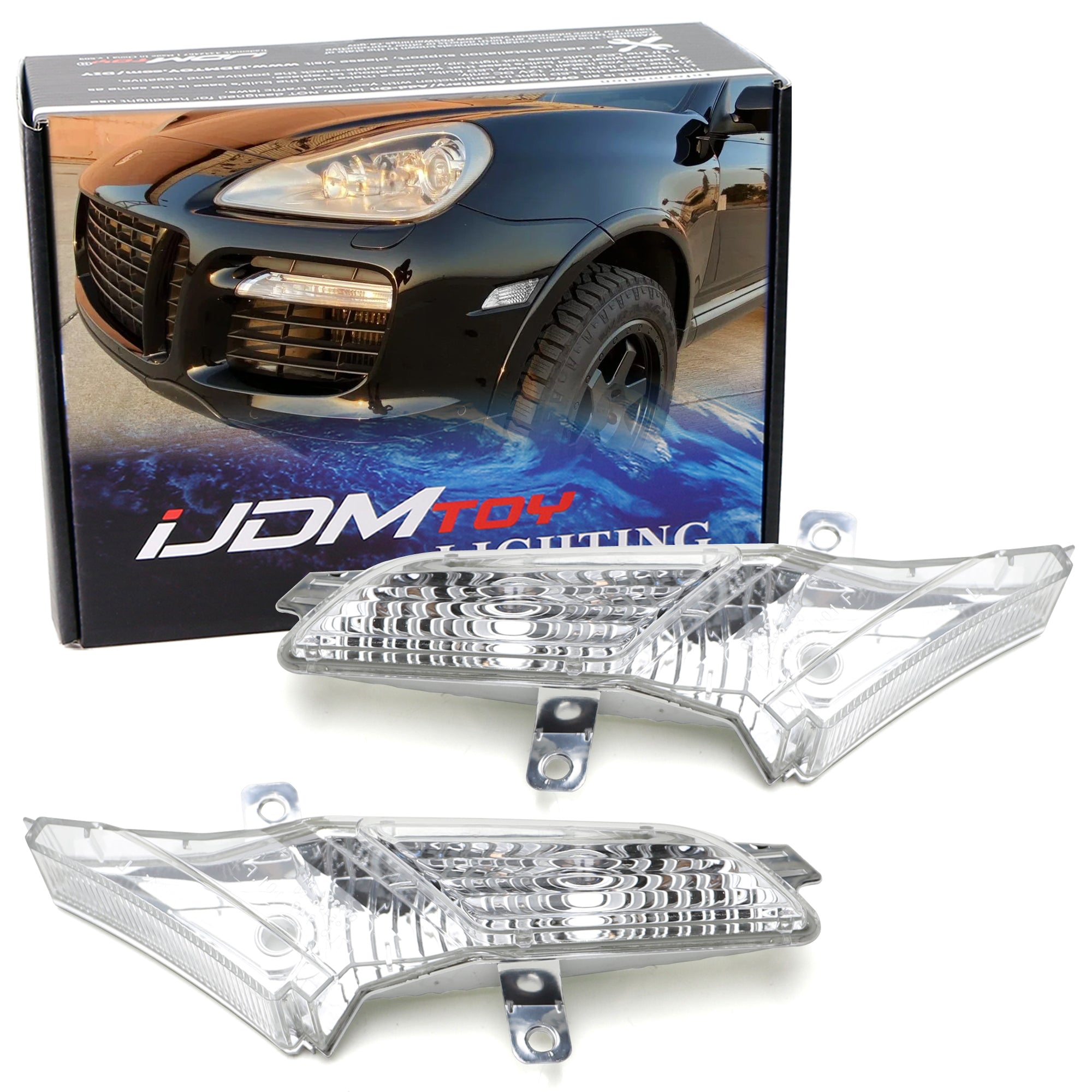 2007-2010 Porsche Cayenne Euro Clear Lens Front Bumper Side Marker Light Shell - Replacement Turn Signal Light for Improved Visibility & Style | Perfect for Night Driving & Car Customization