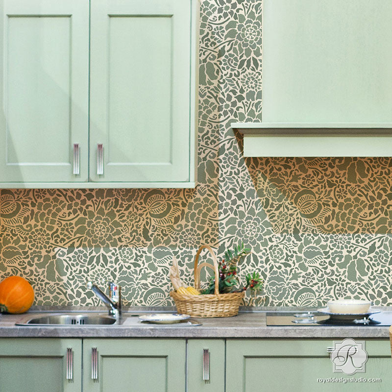 Francesca Floral Damask Furniture Stencil - Reusable DIY Painting Template for Wood, Walls & Fabric - Perfect for Home Decor, Crafts & Upcycling Projects