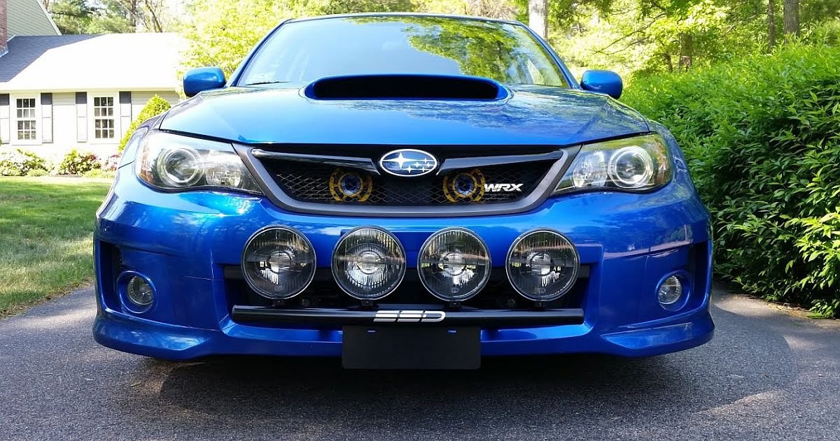 2009 Subaru WRX & STI Rally Light Bar - Heavy Duty Bull Bar with 4 Light Mounts | Powder Coated Off-Road Protection | Perfect for Rally Racing & Night Driving Adventures