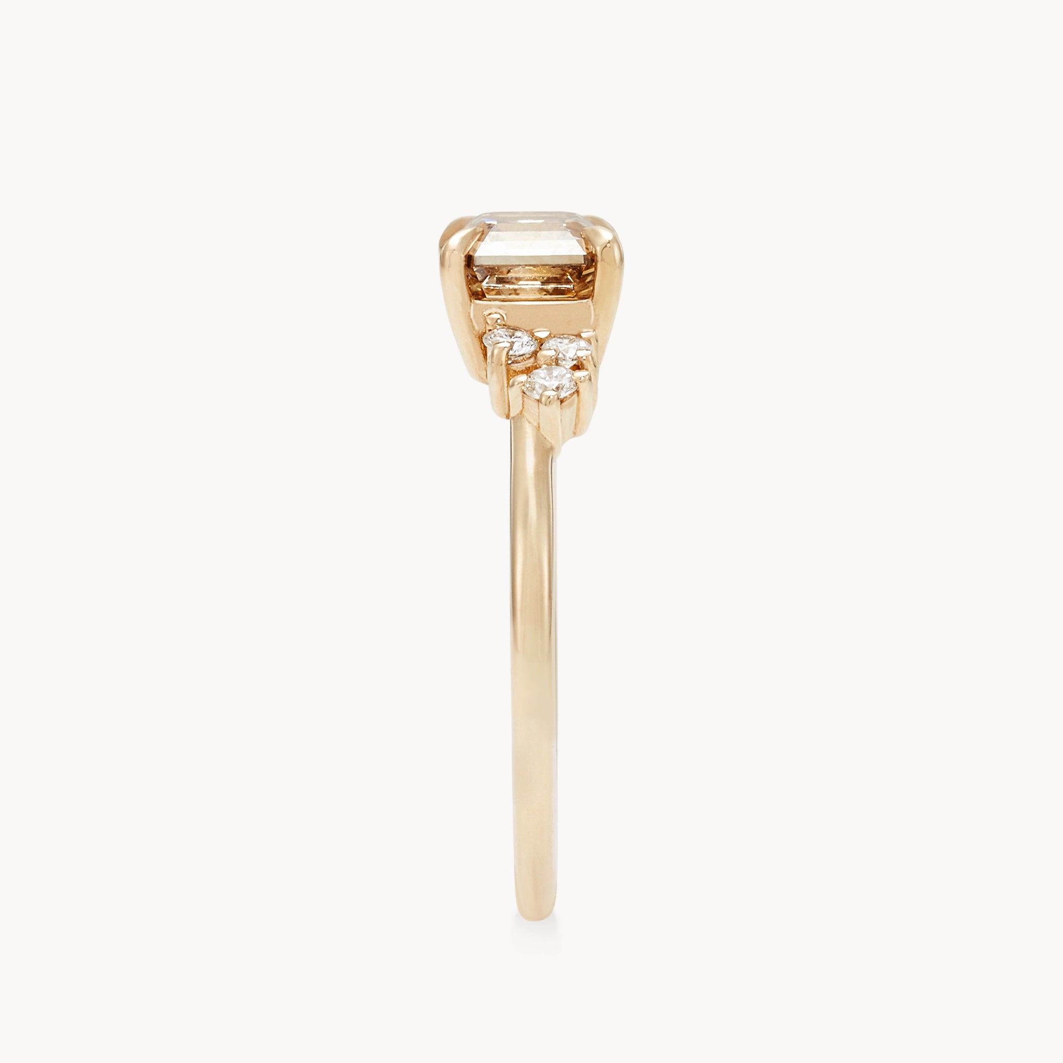 Borealis Bond Unique 14K Yellow Gold Ring with Asscher Cut & Brilliant Diamonds – Perfect for Engagement, Anniversary & Special Occasions