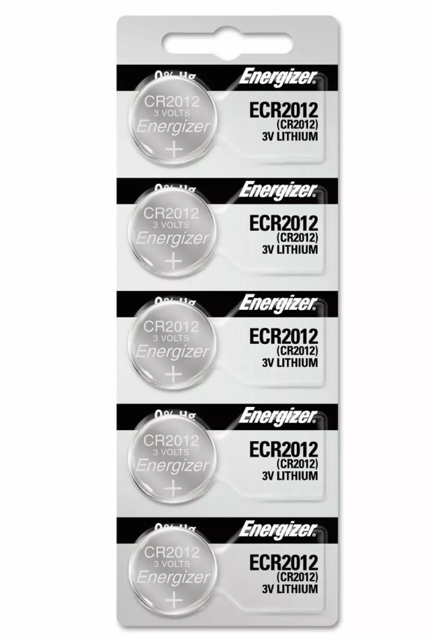 Energizer CR2012 Lithium Watch Battery (5-Pack) - Long Lasting, Low Drain Power for Watches, Calculators & Small Electronics - Perfect for Everyday Use & Travel
