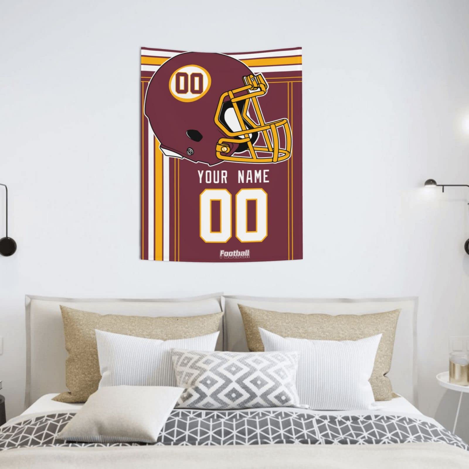 Custom Washington Tapestry Wall Art - Personalized Name & Number Gifts for Men, Sports Fans - Perfect for Home Decor, Game Room, Dorm & Fan Cave