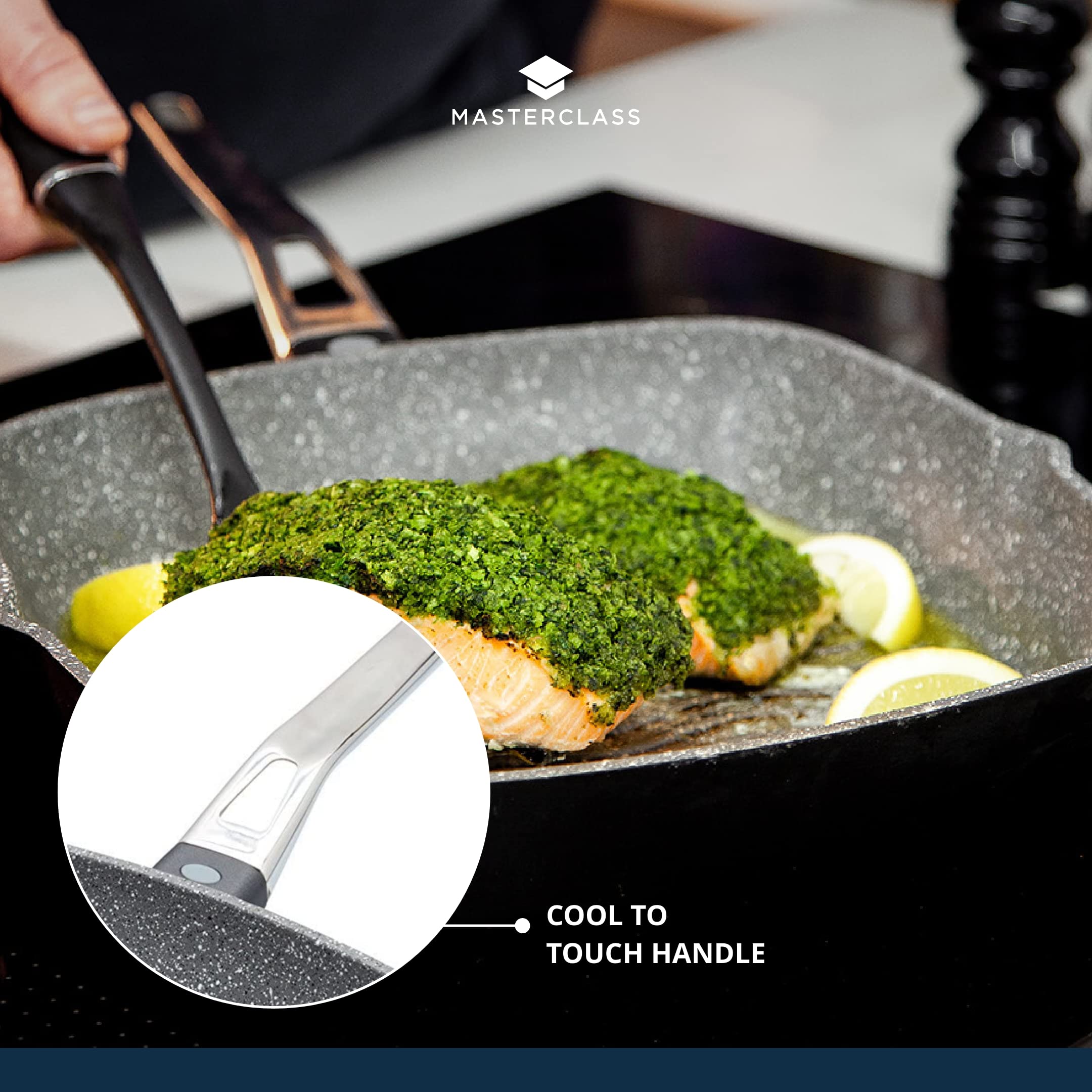 MasterClass Cast Aluminium Induction-Safe Non-Stick Griddle Pan - 11 Inch (28cm) Professional Cookware for Pancakes, Steaks & Stir Fry - Dishwasher Safe & Oven Safe up to 260°C