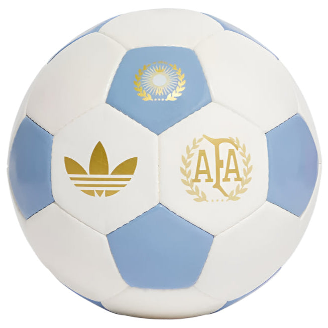 adidas Argentina Anniversary Soccer Ball - Official Size 5, White/Ambient Sky/Gold Metallic - Perfect for Training, Matches & Collectors