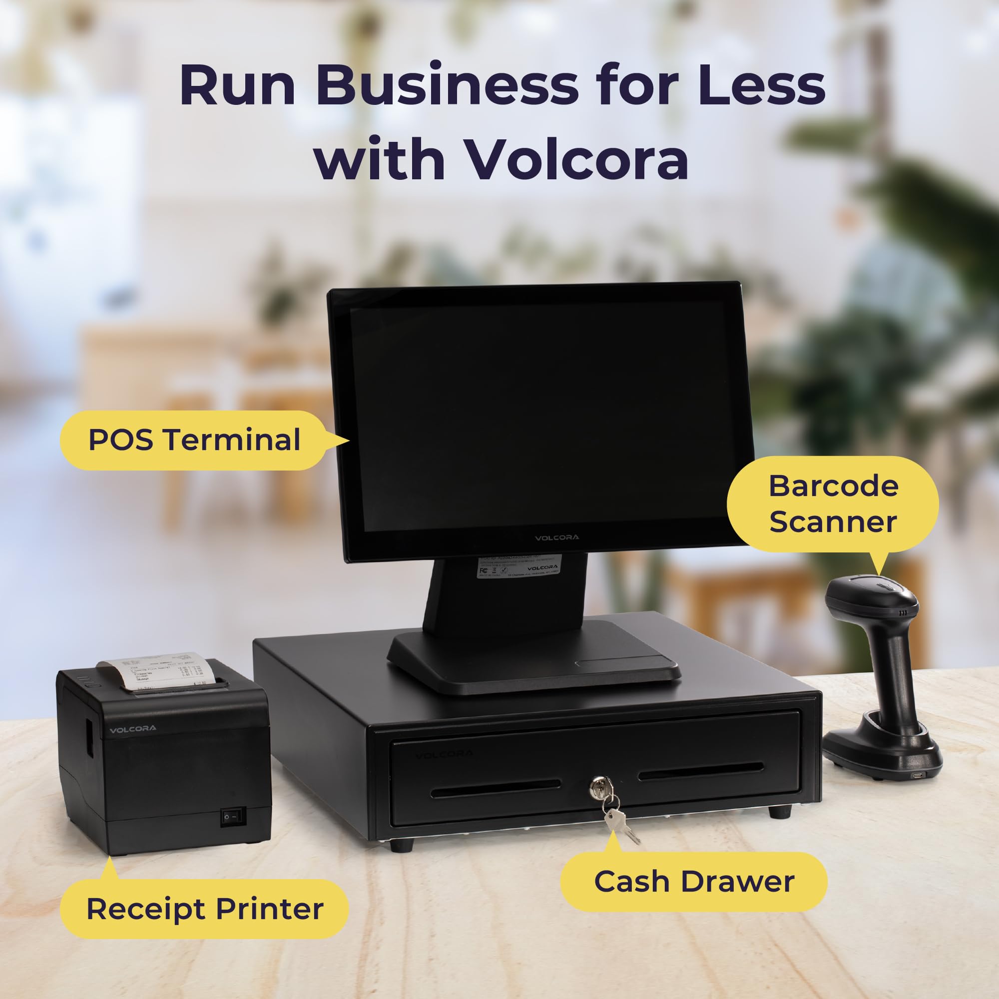 Volcora 80mm Thermal POS Printer with Auto Cutter - USB/Ethernet Interface for Windows, MAC & Linux - ESC/POS Command Support - High-Speed Kitchen & Retail Receipt Printer - Wall Mountable (Black) - Perfect for Restaurants, Retail Stores & Small Businesses