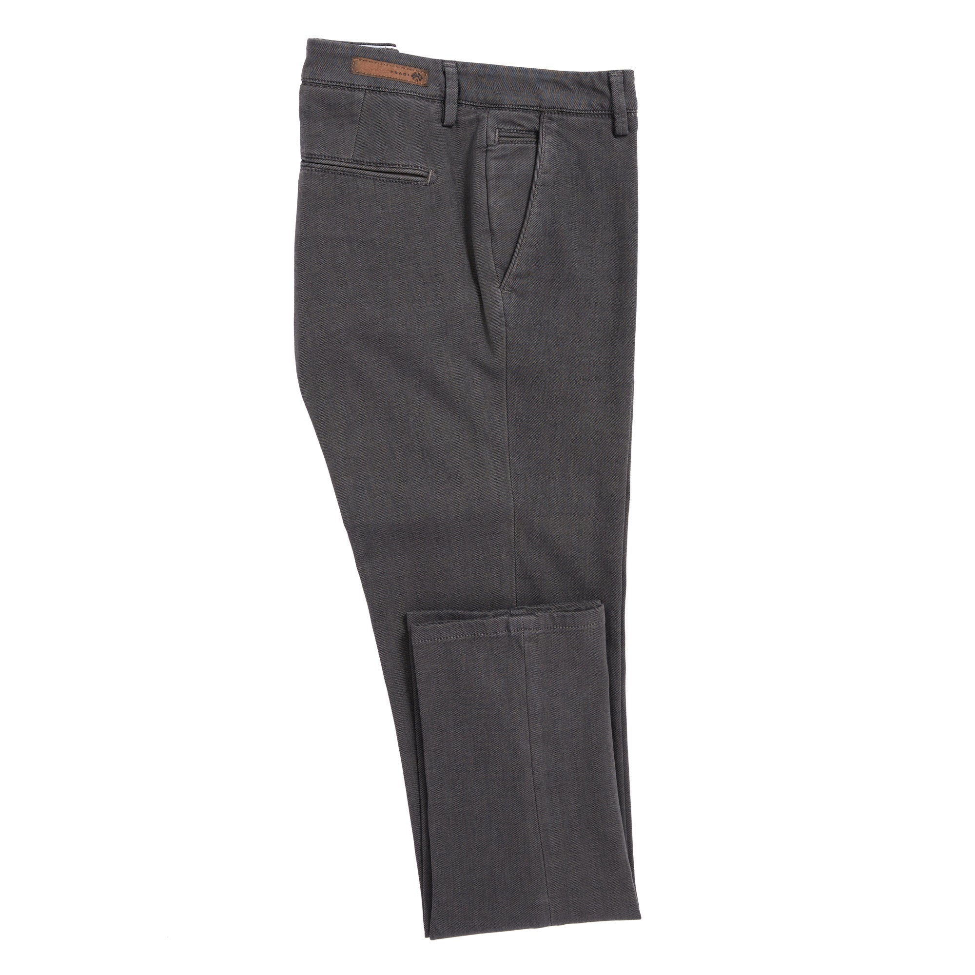 FRADI Men's Denim Look Cotton Stretch Chino Pants - Mid Grey | Comfortable Slim Fit Casual Trousers for Work, Travel & Everyday Wear