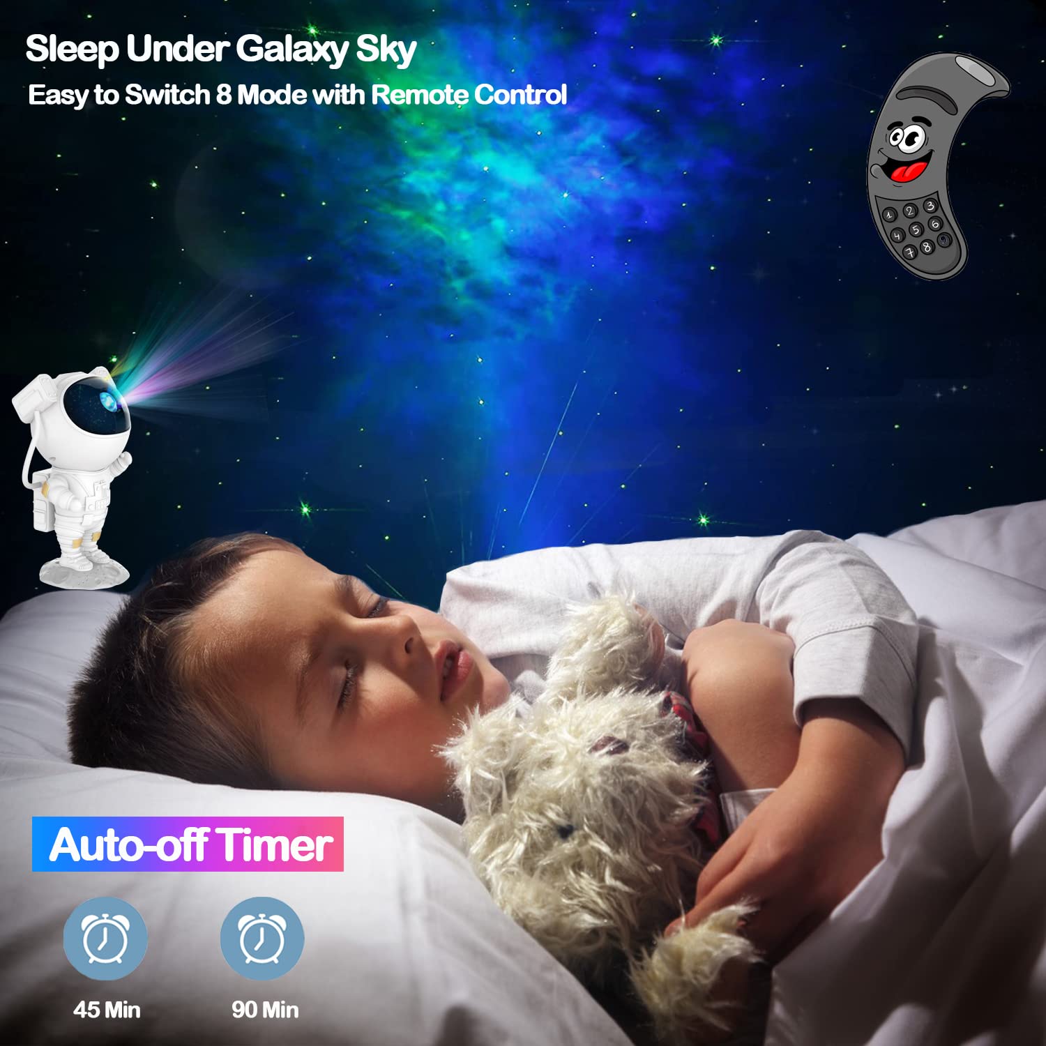 Astronaut Star Projector Night Light for Kids - Galaxy & Nebula LED Projector with Timer & Remote Control | Perfect for Bedroom, Nursery & Relaxation