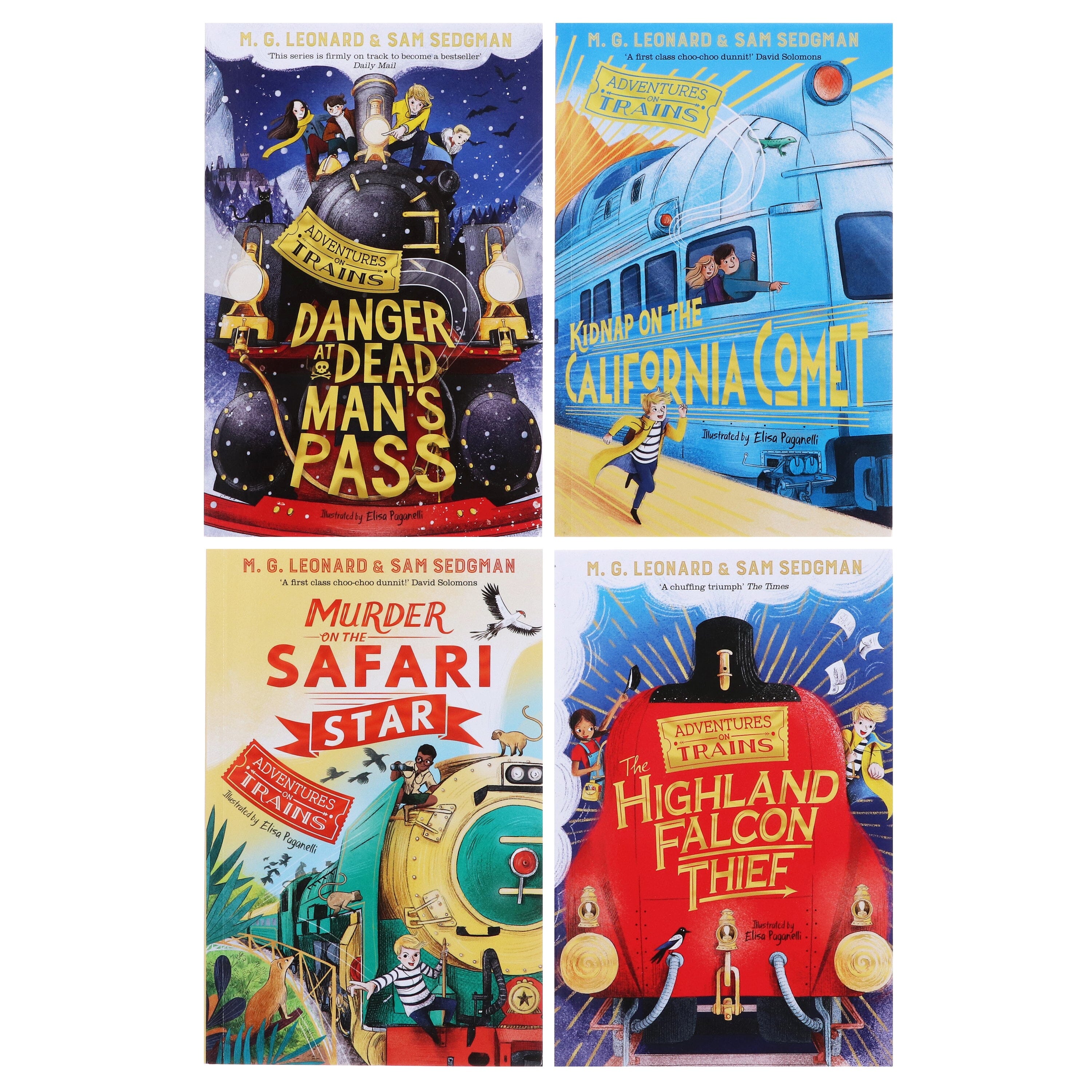 Adventures on Trains 4-Book Collection Set by M.G. Leonard & Sam Sedgman - Paperback for Kids Ages 9-11 | Mystery Adventure Books for Young Readers, Perfect for Travel & Bedtime Reading