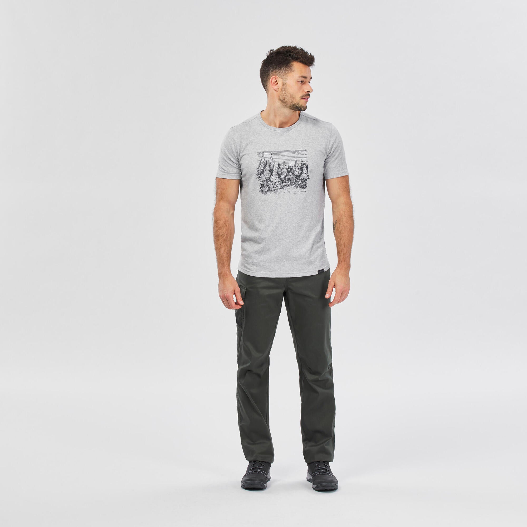 Quechua NH100 Men's Hiking T-Shirt - Lightweight Quick-Dry Performance Tee for Outdoor Adventures & Trail Running