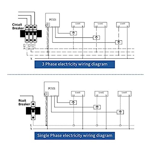 100-240V 3 Phase Smart Home Energy Monitor with 200A Circuit Sensors | Real-Time Electricity Usage Tracking for Smart Homes & Solar Systems | Save Energy & Reduce Bills