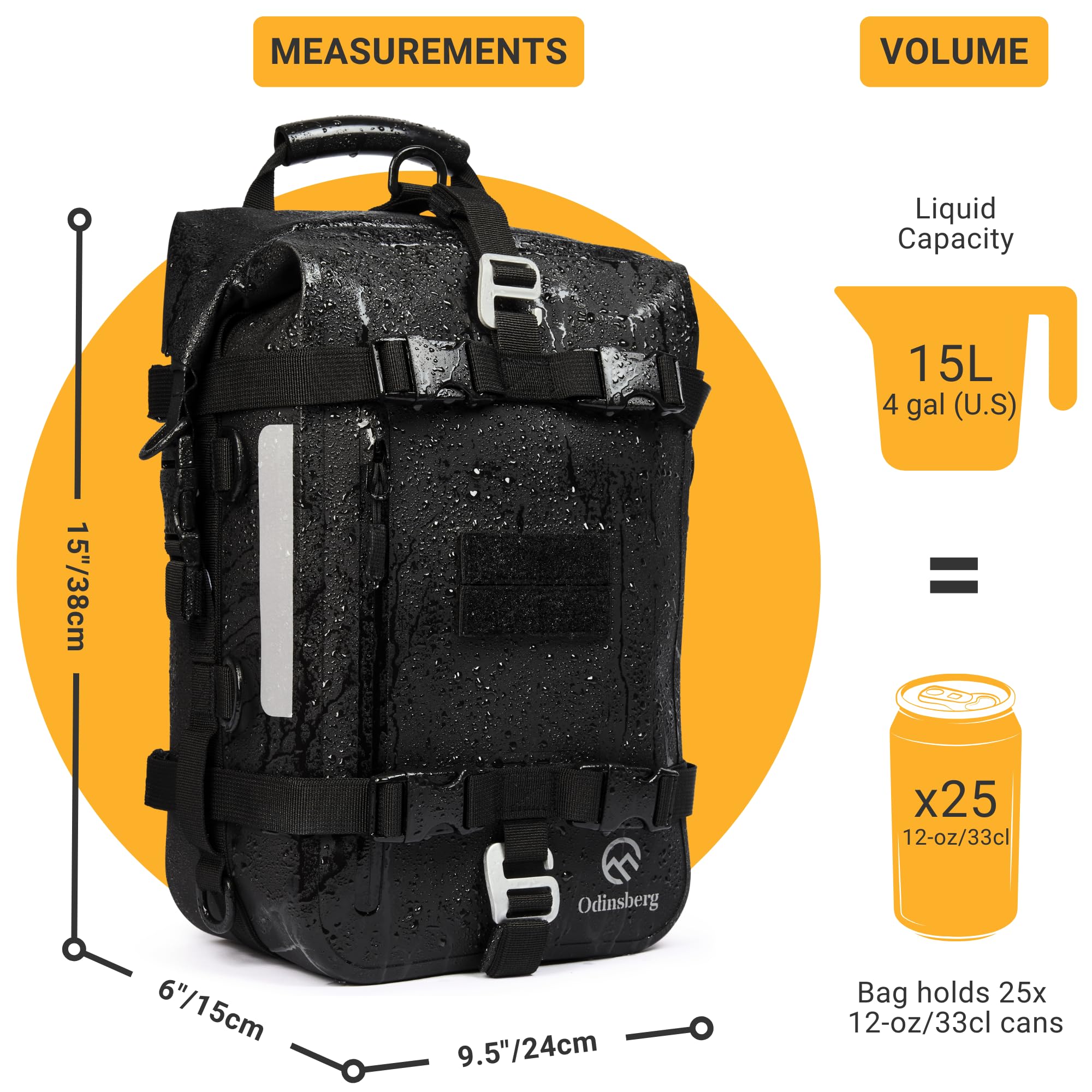 15L Waterproof Motorcycle Tail Bag - Durable Motorcycle Rear Seat Storage Backpack with Sissy Bar Straps | Perfect for Long Rides, Commuting & Adventure Travel Gear