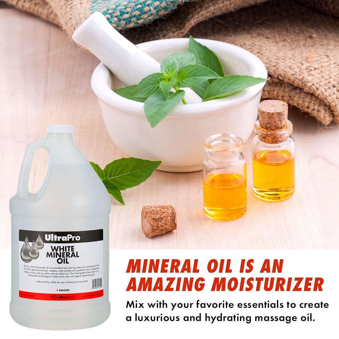 Food Grade Mineral Oil for Cutting Boards & Butcher Blocks - UltraPro 100% Pure USP Grade Lubricant for Wood, Stainless Steel, Knives & Tools (4-Pack 1 Gallon Jugs) - Ideal for Kitchen, Workshop & Food Processing Equipment Maintenance