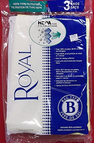 2-Pack Royal Vacuum Cleaner Type B HEPA Filter Bags - 3 Replacement Bags for Deep Cleaning | Perfect for Kitchen, Living Room & Pet Hair Removal