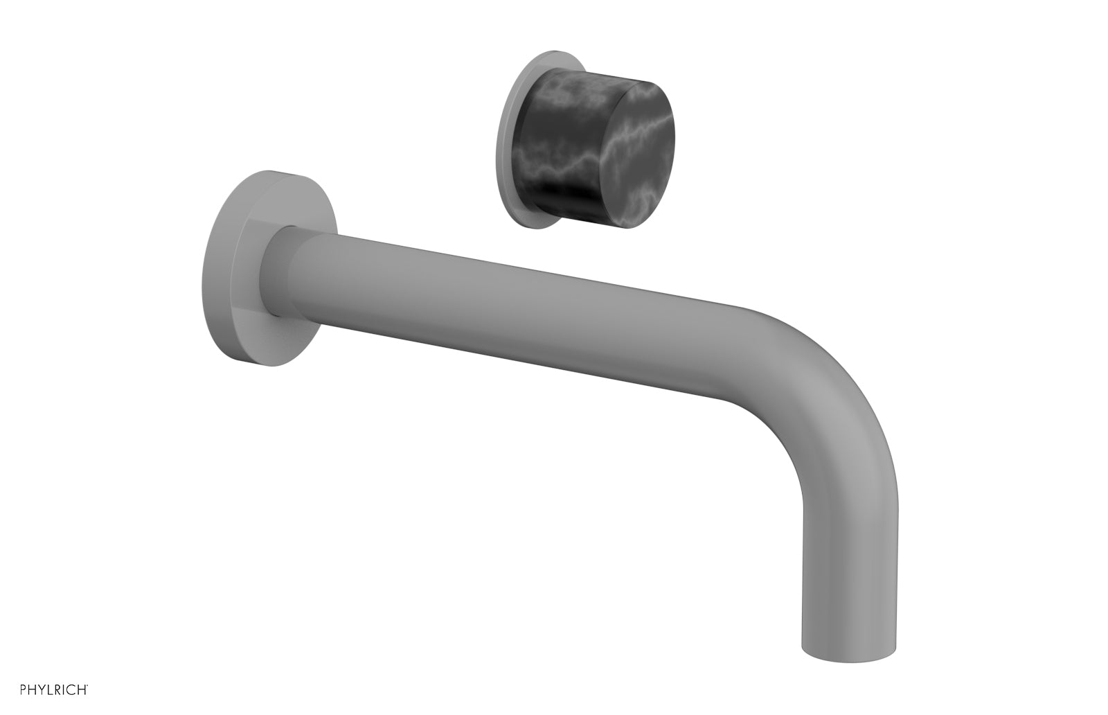 Premium Single Handle Wall Mount Lavatory Faucet - Black Marble Handle (Model 230-17) for Bathroom Sink & Powder Room Upgrade