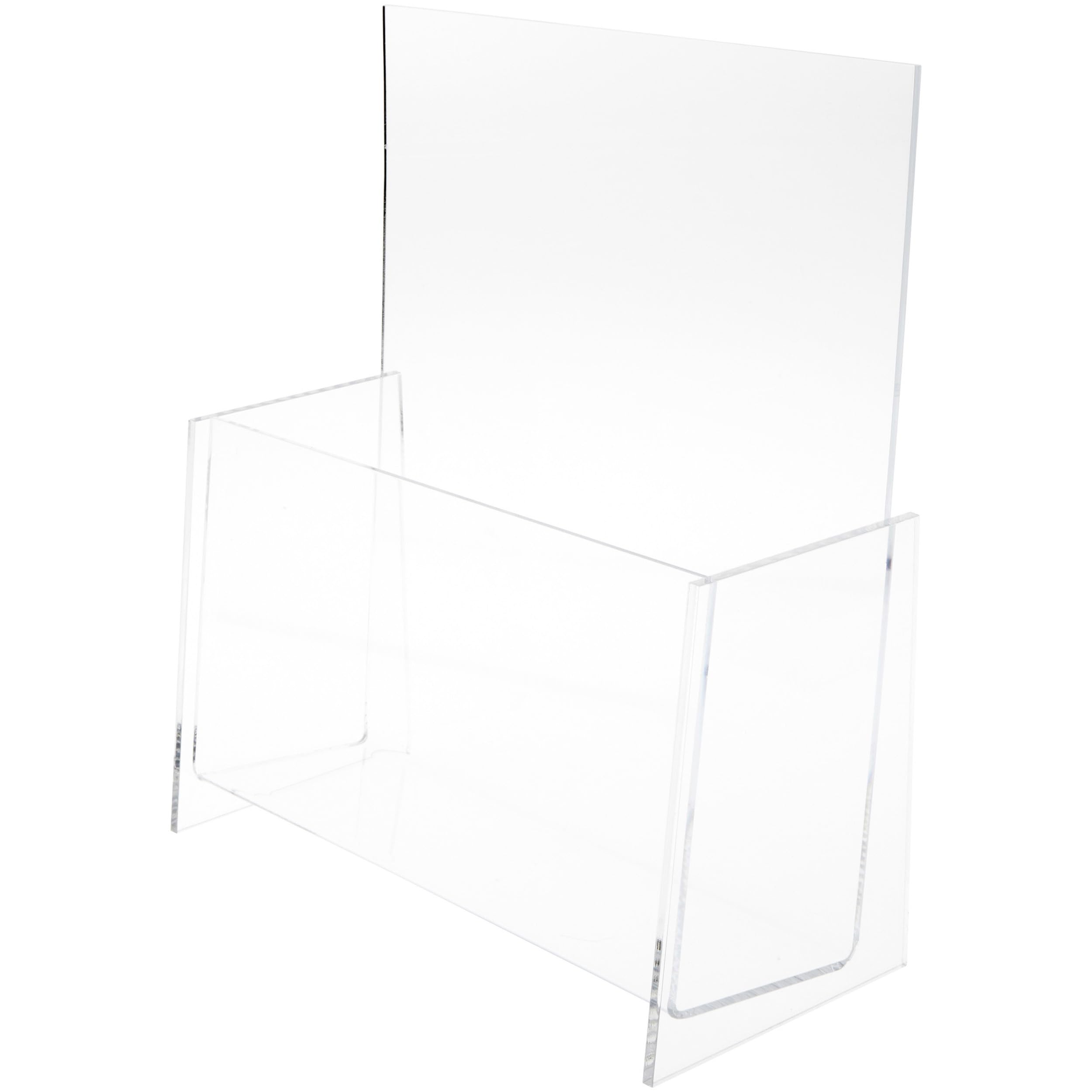Plymor Clear Acrylic Magazine Holder 3-Pack - Countertop Catalog Organizer for Office, Home & Retail Display - Durable Literature Rack for Books, Brochures & Menus
