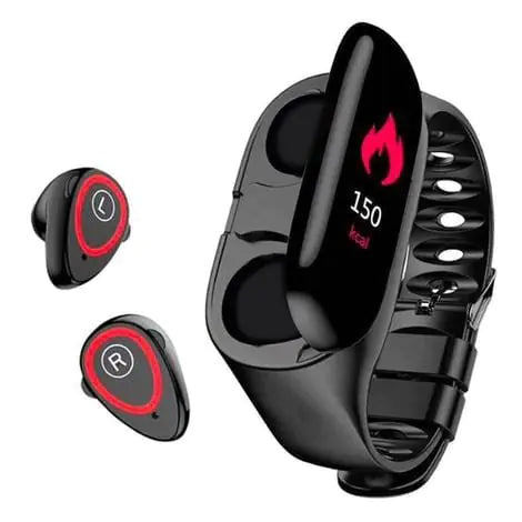 Smart Watch with TWS Bluetooth Earbuds & Heart Rate Monitor - Fitness Tracker, Sleep Monitor & Call Notifications for Android iPhone - Perfect for Workouts, Running & Daily Activity Tracking