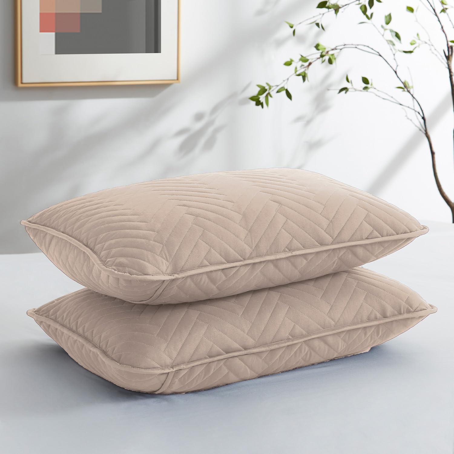 Oversized King Quilt Set - Soft Microfiber Chevron Bedding for California King Beds | Home Decor