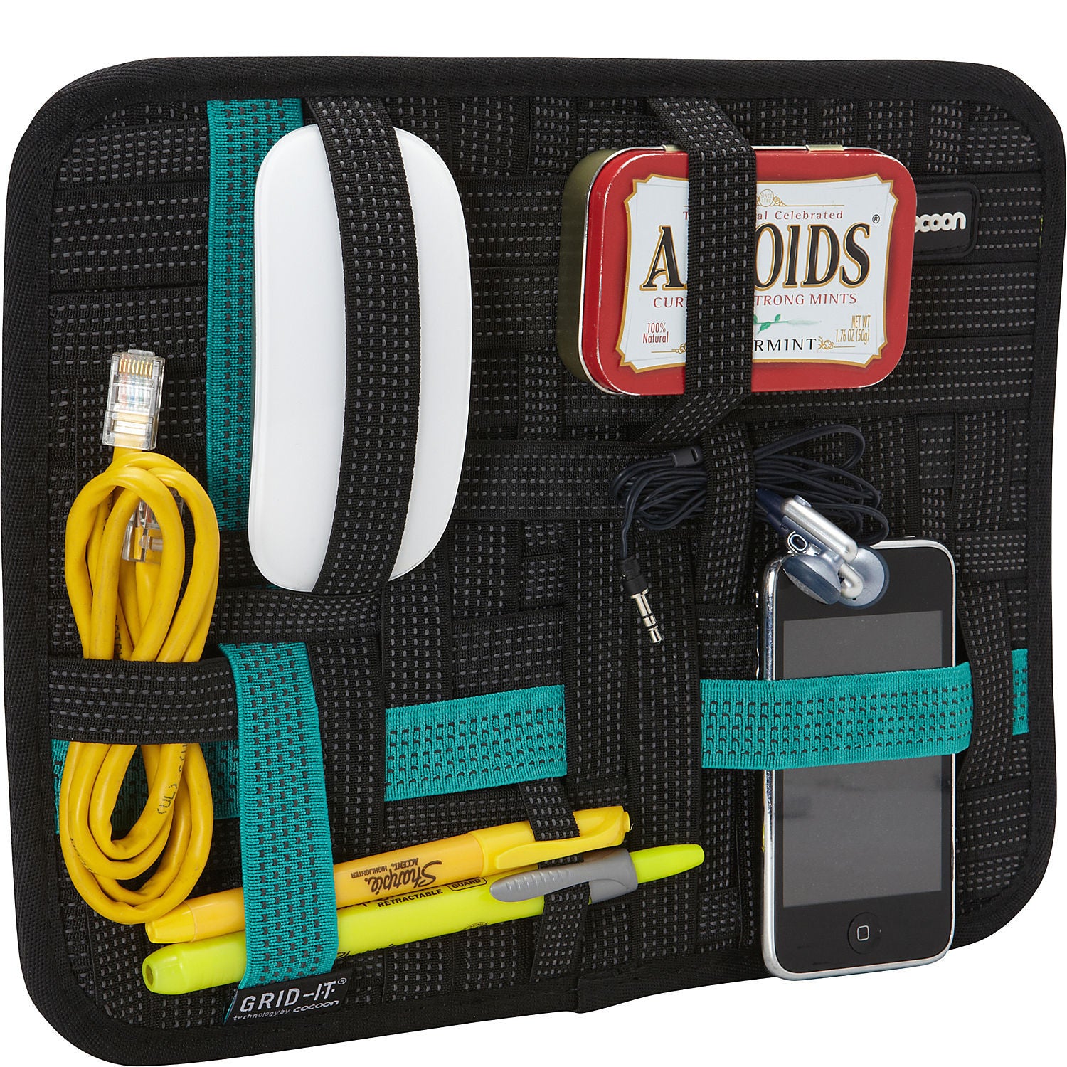 Grid IT Accessory Organizer with Tablet Pocket - Durable Cable Management System for Electronics, Travel & Office Organization