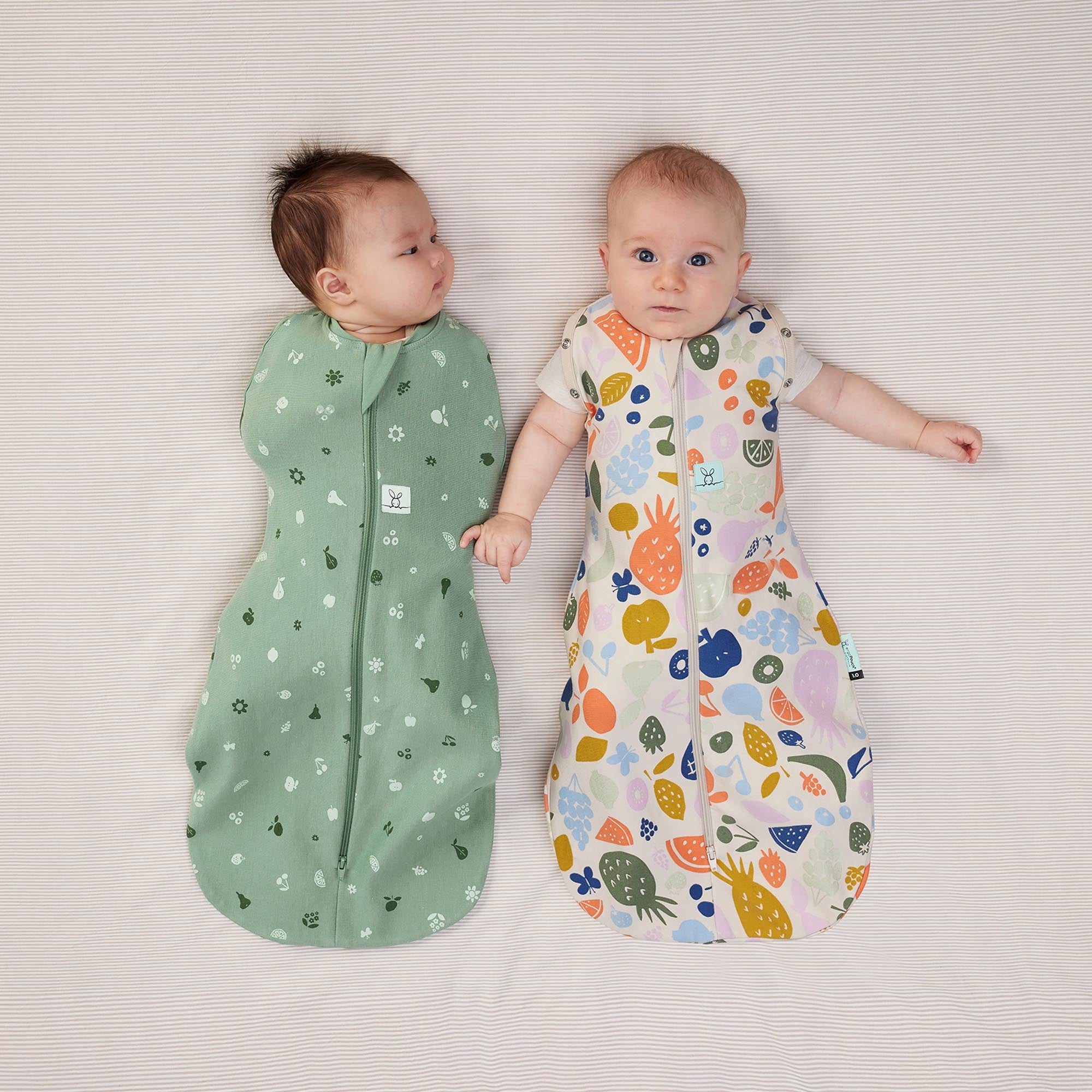 ErgoPouch Cocoon Zip Swaddle Bag 0.2 TOG - Lightweight Baby Sleep Sack for Newborns & Infants - Fruit Salad Print - Perfect for Nursery, Daycare & Travel
