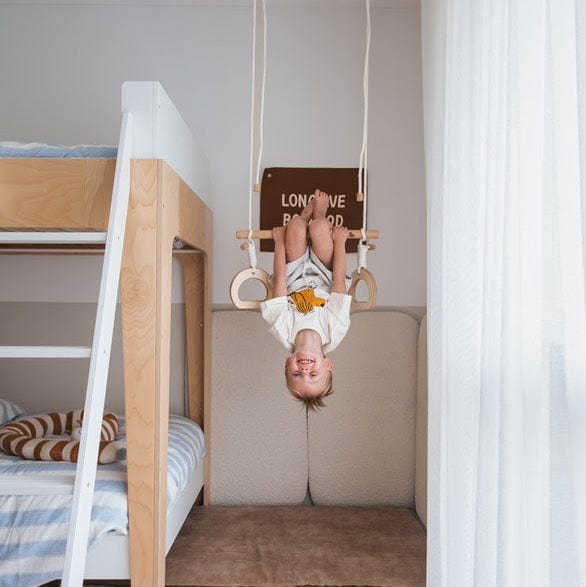 Felix Kids Trapeze with Rings - Adjustable Gymnastic Bar for Indoor & Outdoor Play - Perfect for Home, Backyard, Playground & Kids Gym Training