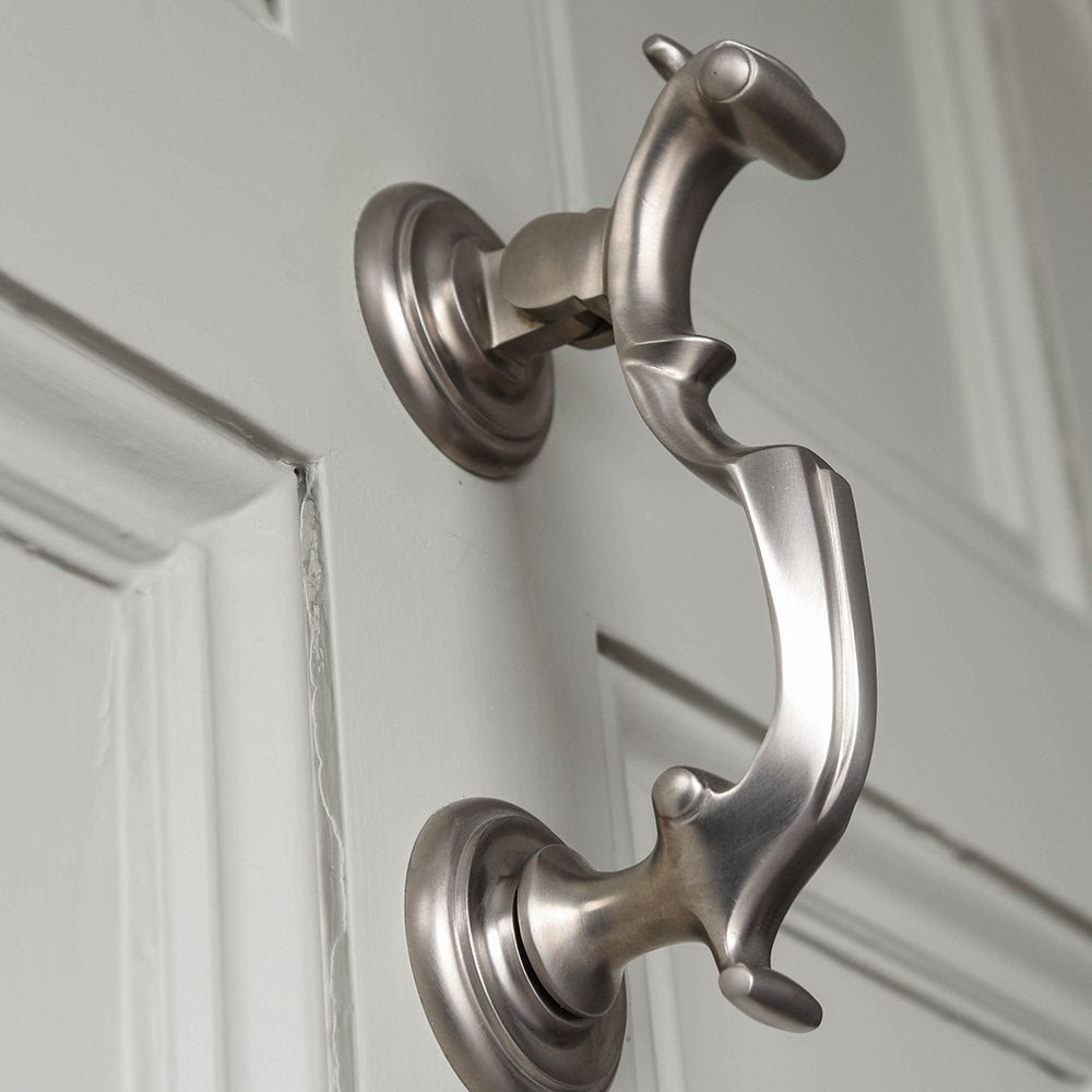 Antique Satin Nickel London Doctors Door Knocker - Vintage Style Door Knocker for Classic Home Decor - Perfect for Victorian Houses, Office Doors & Traditional Entryways